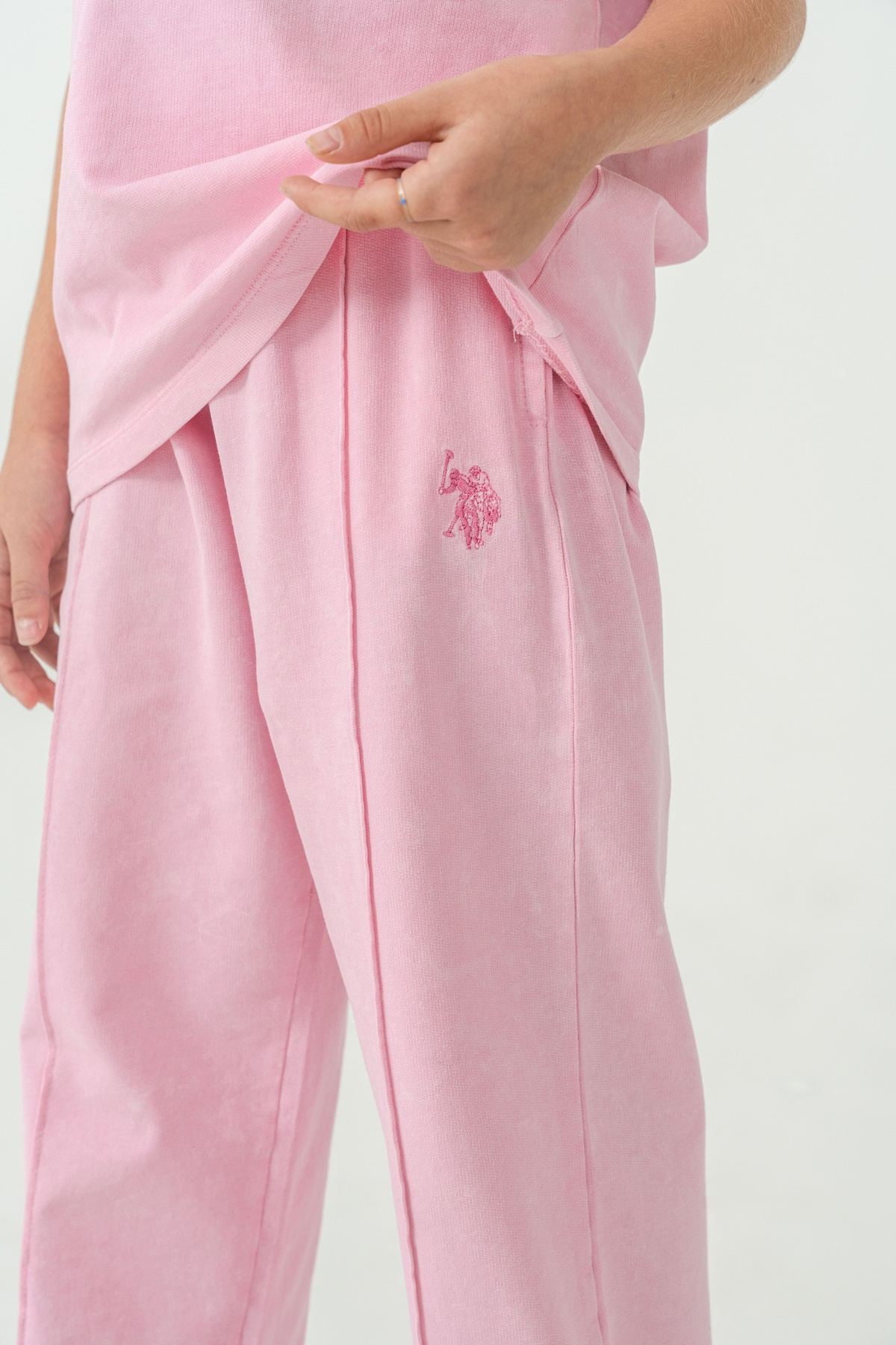 4-15 Yaş Lisanslı Us Polo Assn Kız Çocuk Takım-Pembe