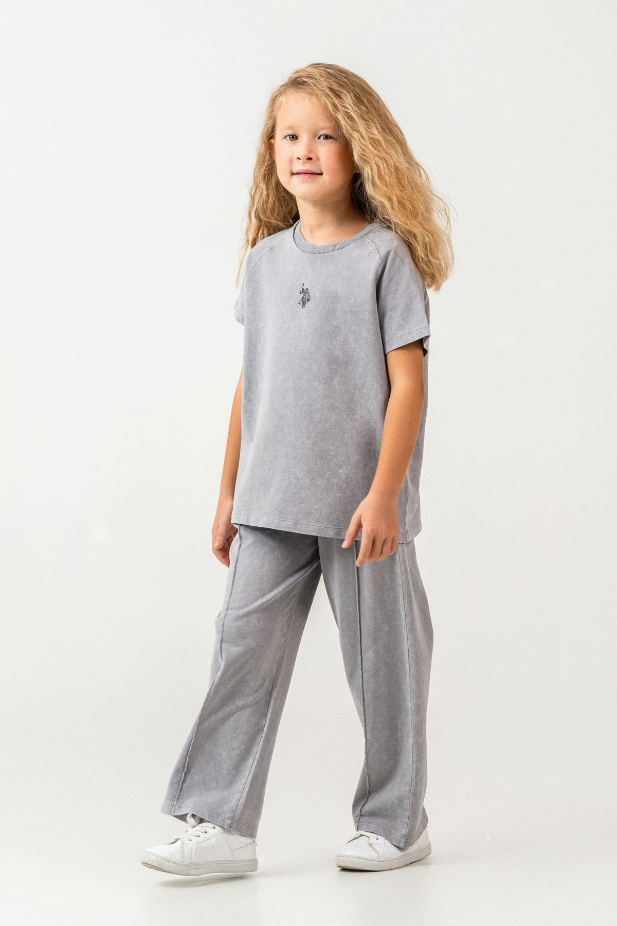 4-15 Yaş Lisanslı Us Polo Assn Kız Çocuk Takım-Uzay Grisi