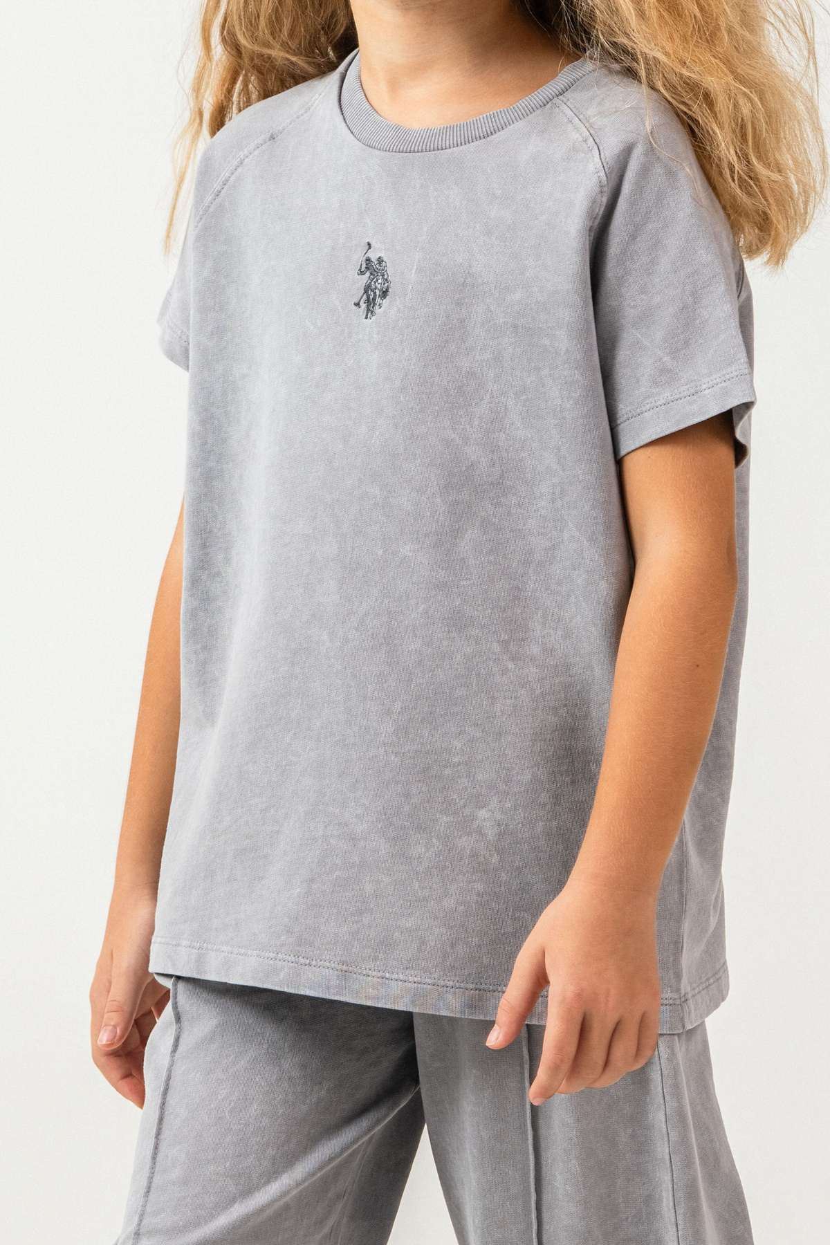 4-15 Yaş Lisanslı Us Polo Assn Kız Çocuk Takım-Uzay Grisi