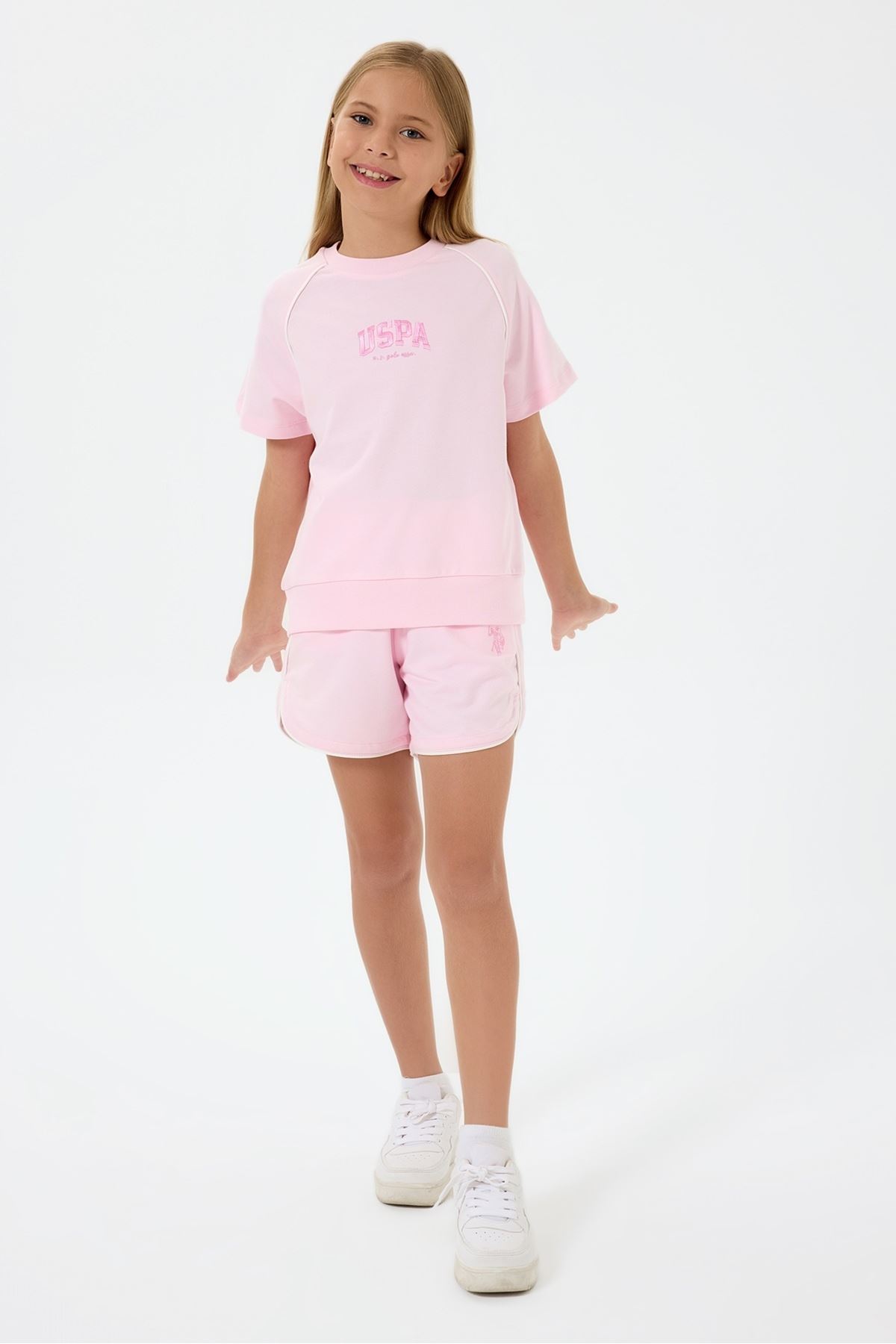 4-15 Yaş Lisanslı Us Polo Assn Kız Çocuk Takım-Pembe