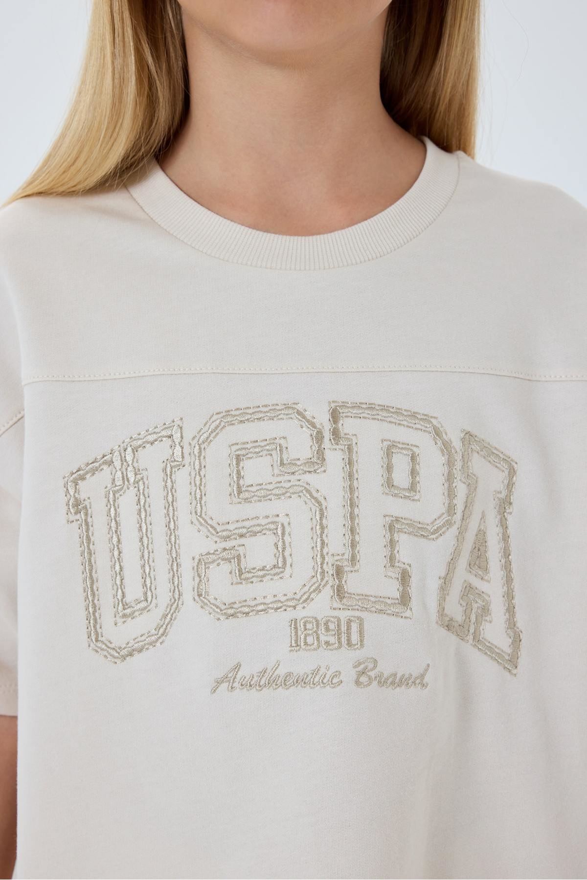 4-15 Yaş Lisanslı Us Polo Assn Kız Çocuk Takım-Latte