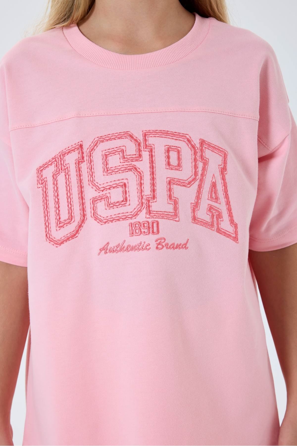 4-15 Yaş Lisanslı Us Polo Assn Kız Çocuk Takım-Somon