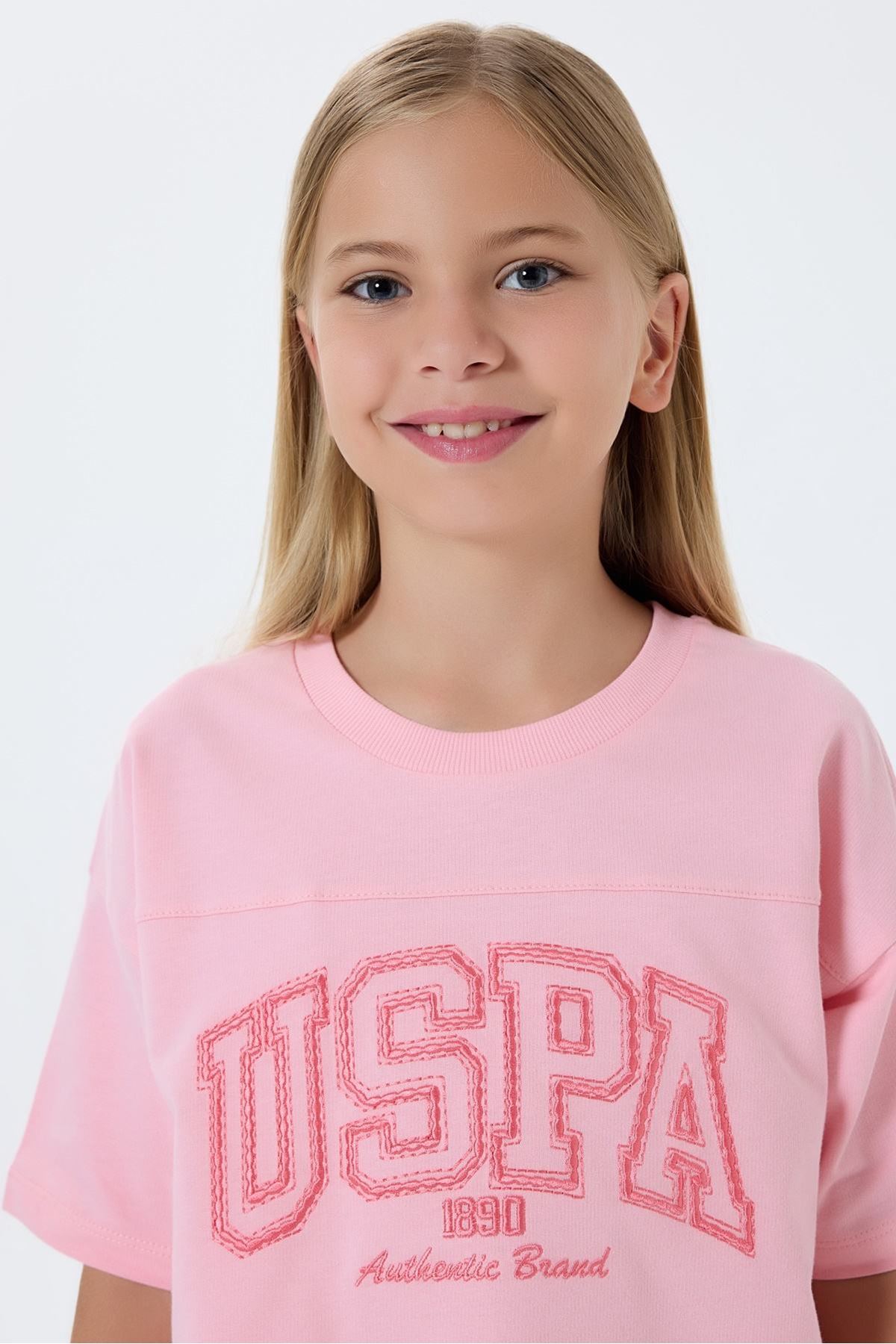 4-15 Yaş Lisanslı Us Polo Assn Kız Çocuk Takım-Somon