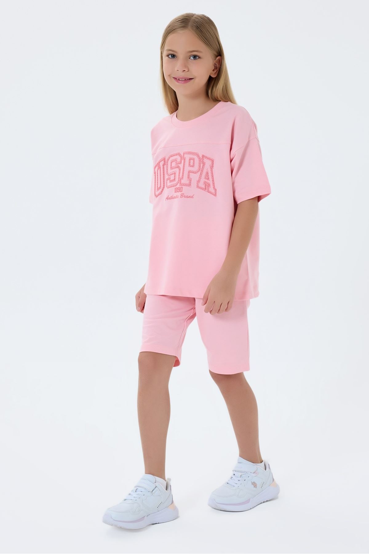 4-15 Yaş Lisanslı Us Polo Assn Kız Çocuk Takım-Somon