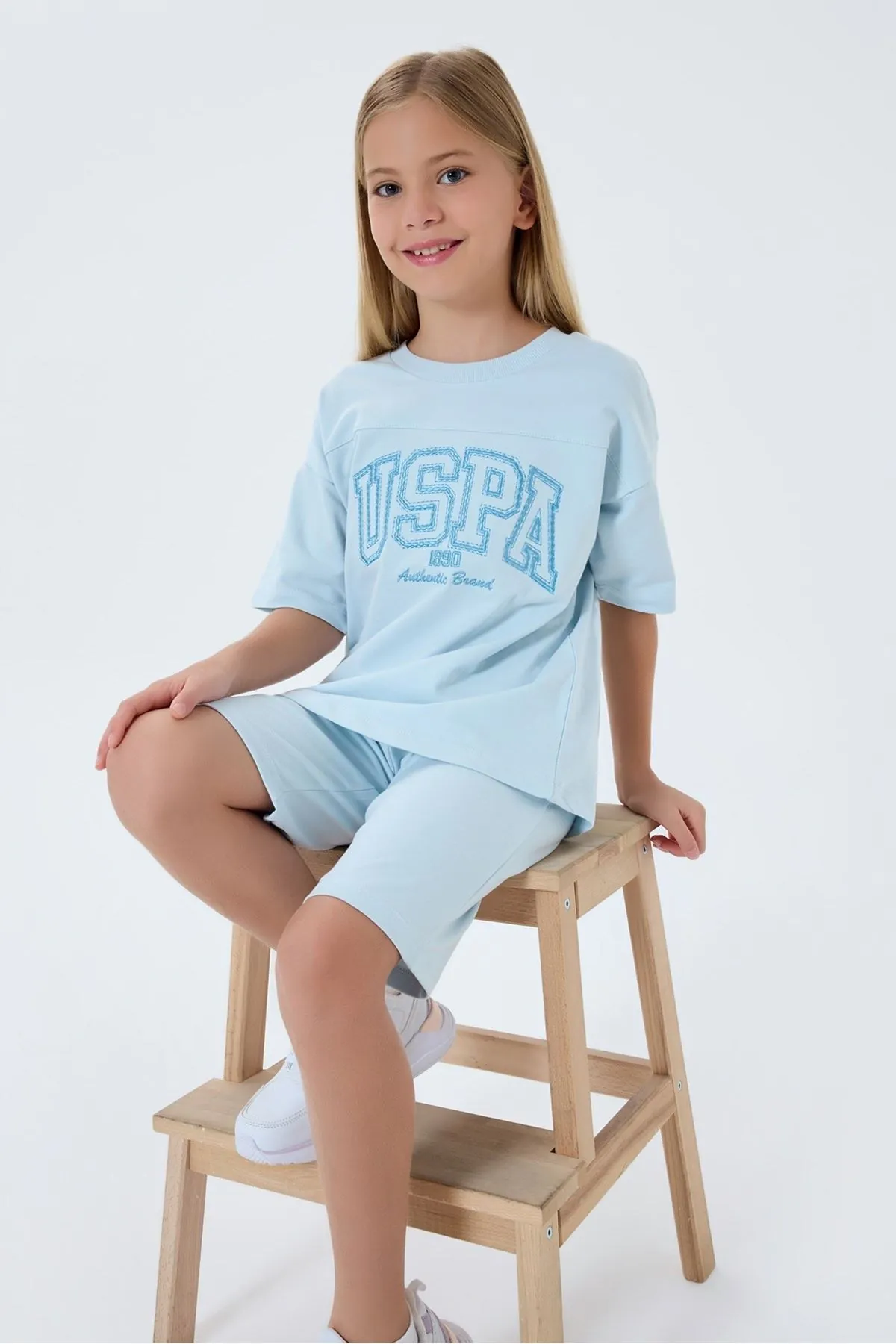 4-15 Yaş Lisanslı Us Polo Assn Kız Çocuk Takım-Mavi