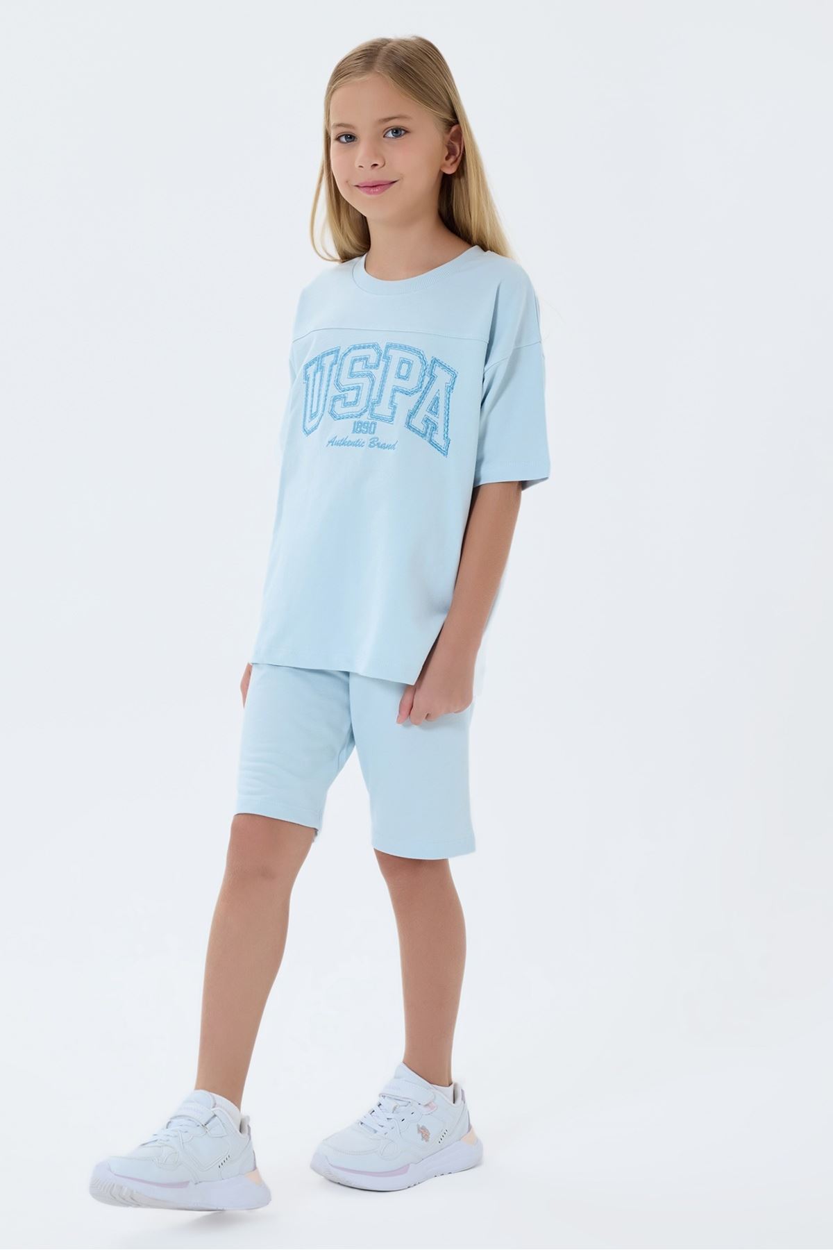 4-15 Yaş Lisanslı Us Polo Assn Kız Çocuk Takım-Mavi