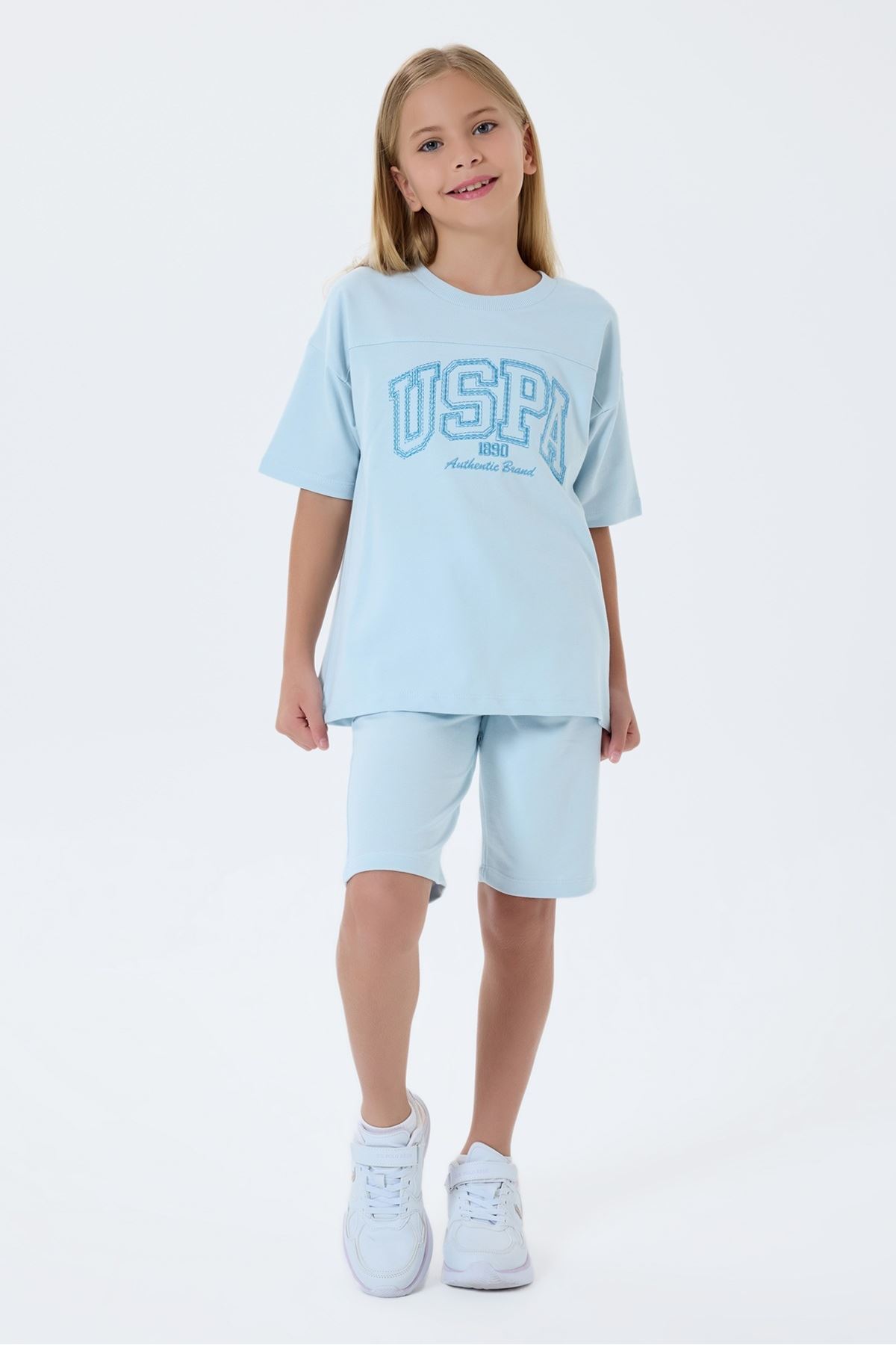 4-15 Yaş Lisanslı Us Polo Assn Kız Çocuk Takım-Mavi