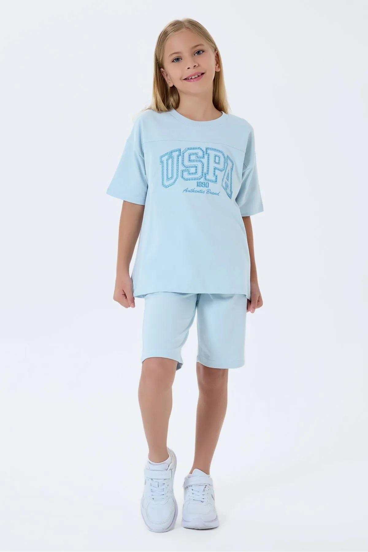 4-15 Yaş Lisanslı Us Polo Assn Kız Çocuk Takım-Mavi