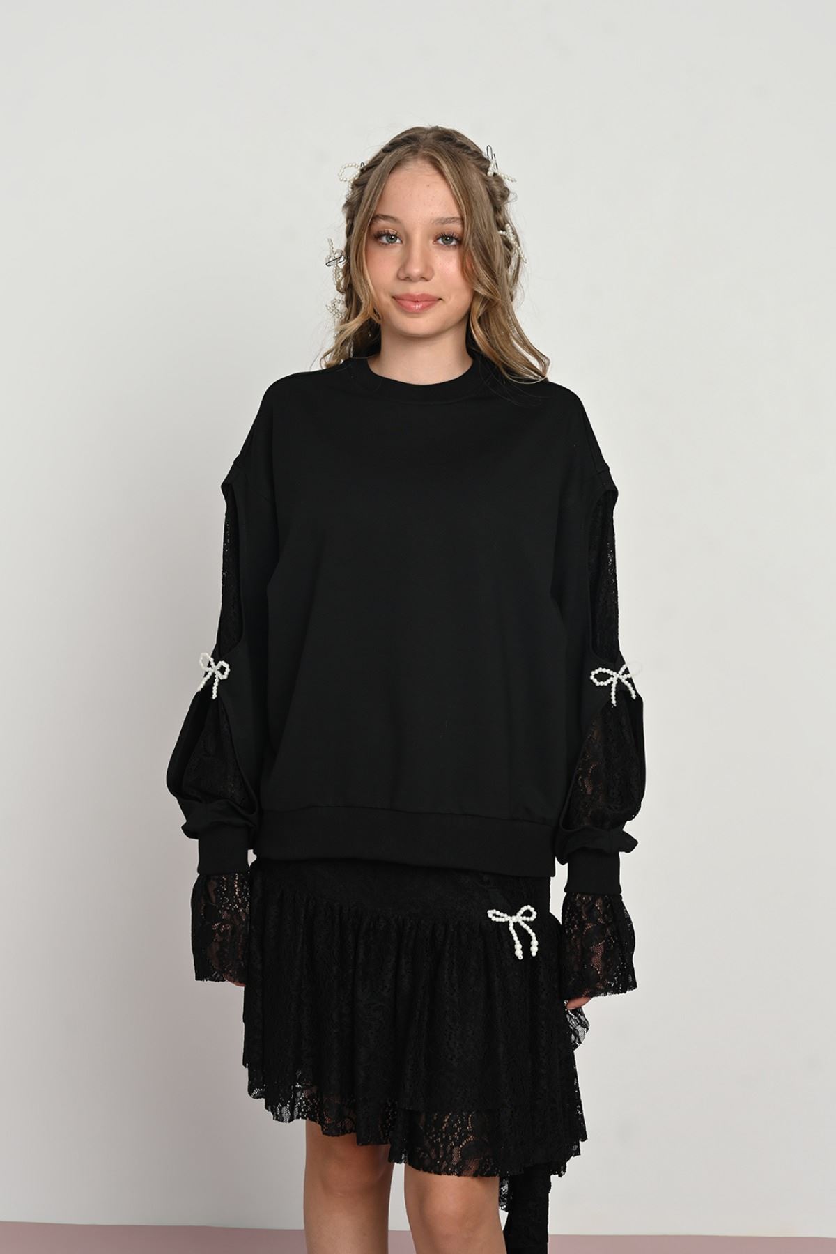 9-14 Yaş Modern Dreamy Kız Çocuk Takım-Siyah