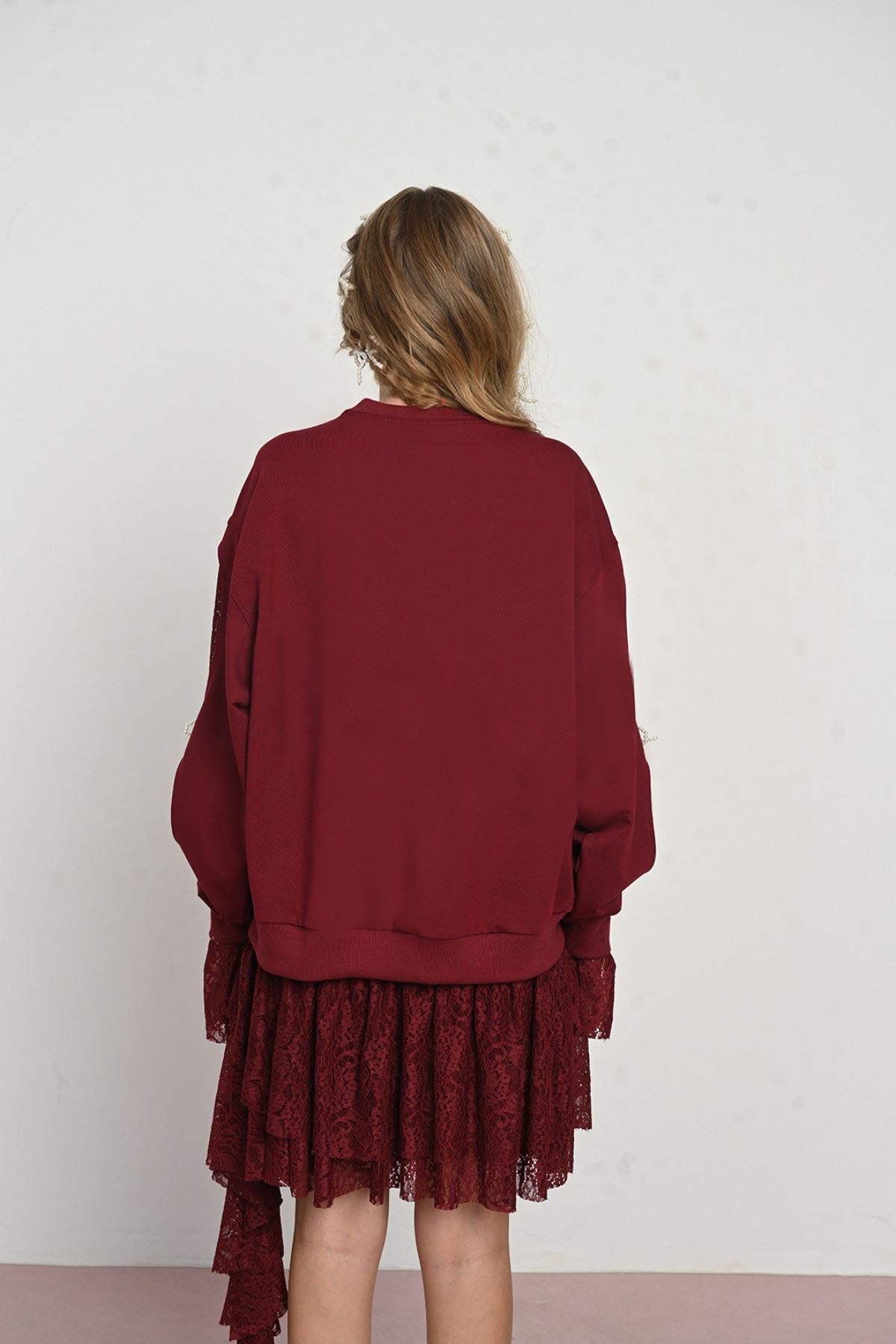 9-14 Yaş Modern Dreamy Kız Çocuk Takım-Bordo