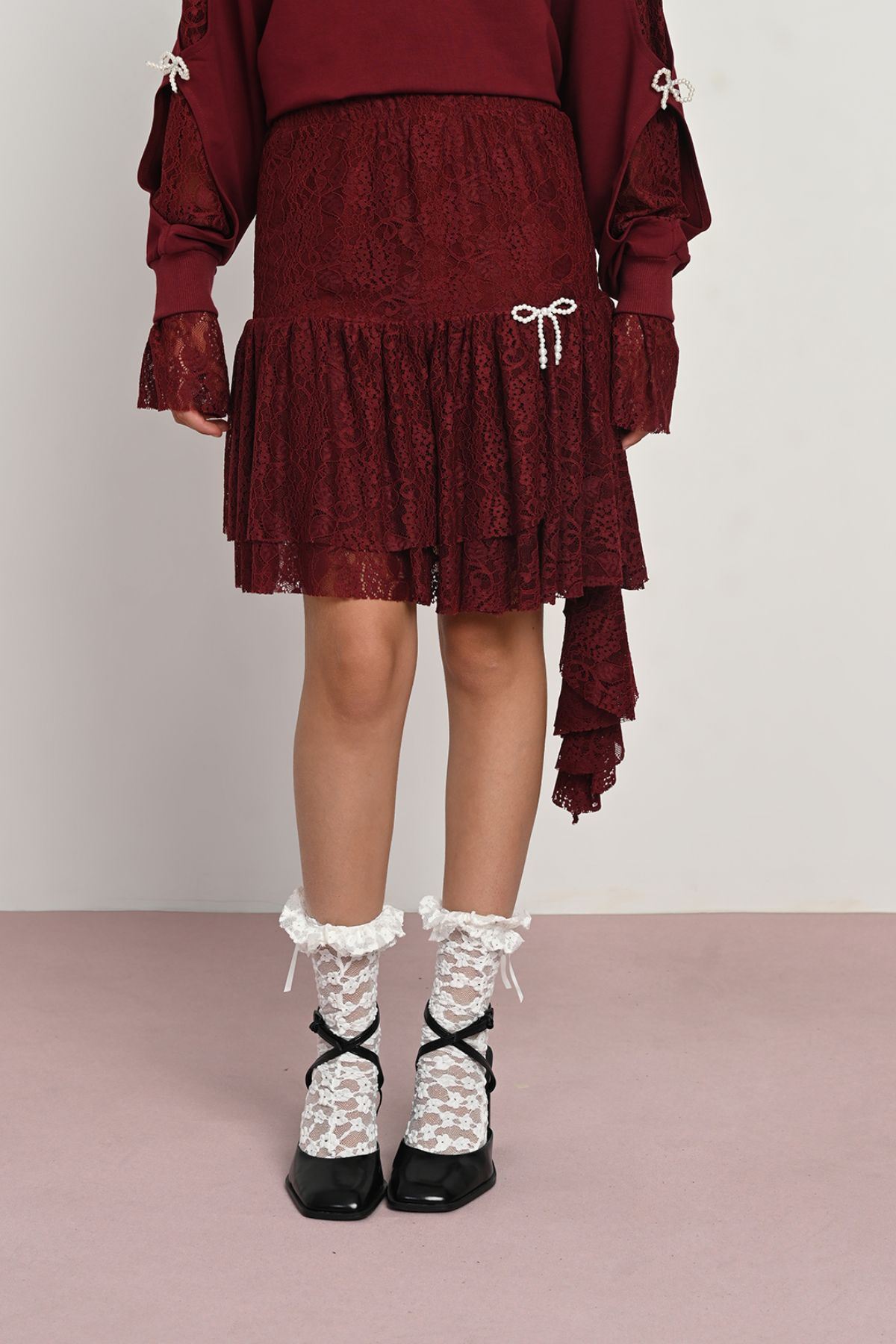 9-14 Yaş Modern Dreamy Kız Çocuk Takım-Bordo