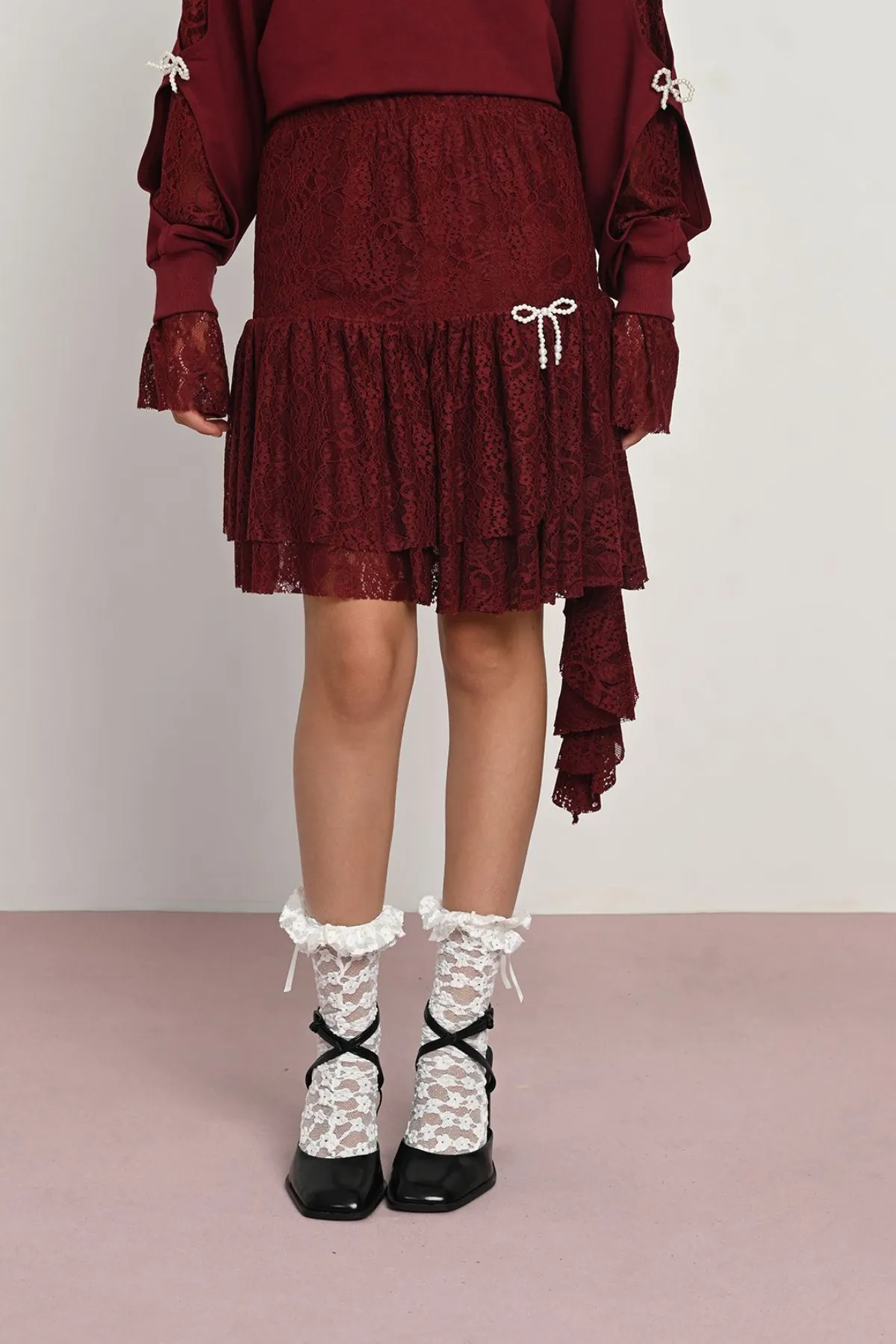 9-14 Yaş Modern Dreamy Kız Çocuk Takım-Bordo