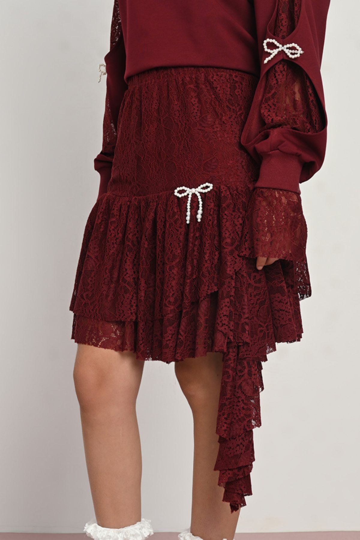 9-14 Yaş Modern Dreamy Kız Çocuk Takım-Bordo