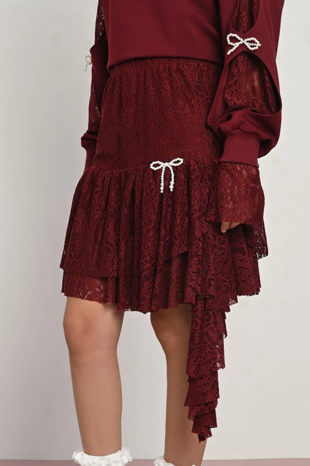 9-14 Yaş Modern Dreamy Kız Çocuk Takım-Bordo