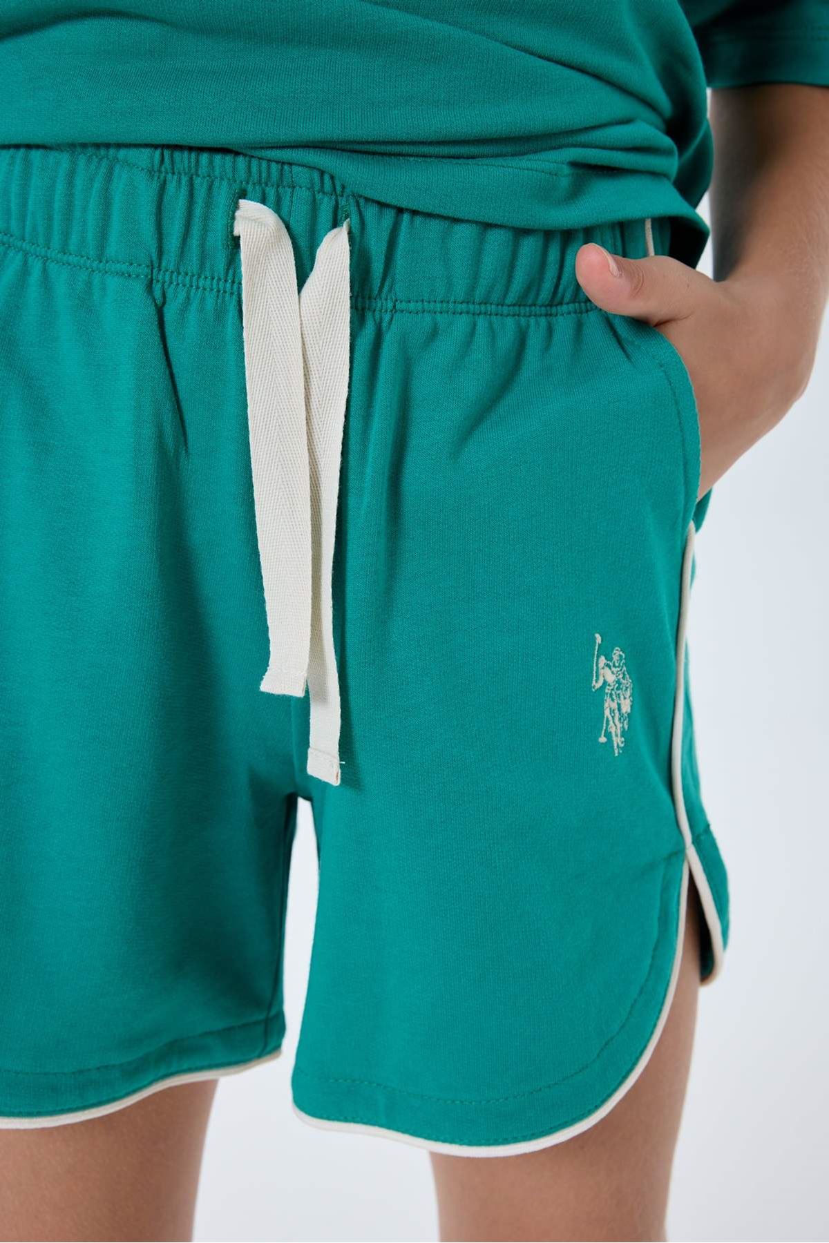 4-15 Yaş Lisanslı Us Polo Assn Kız Çocuk Takım-Yeşil