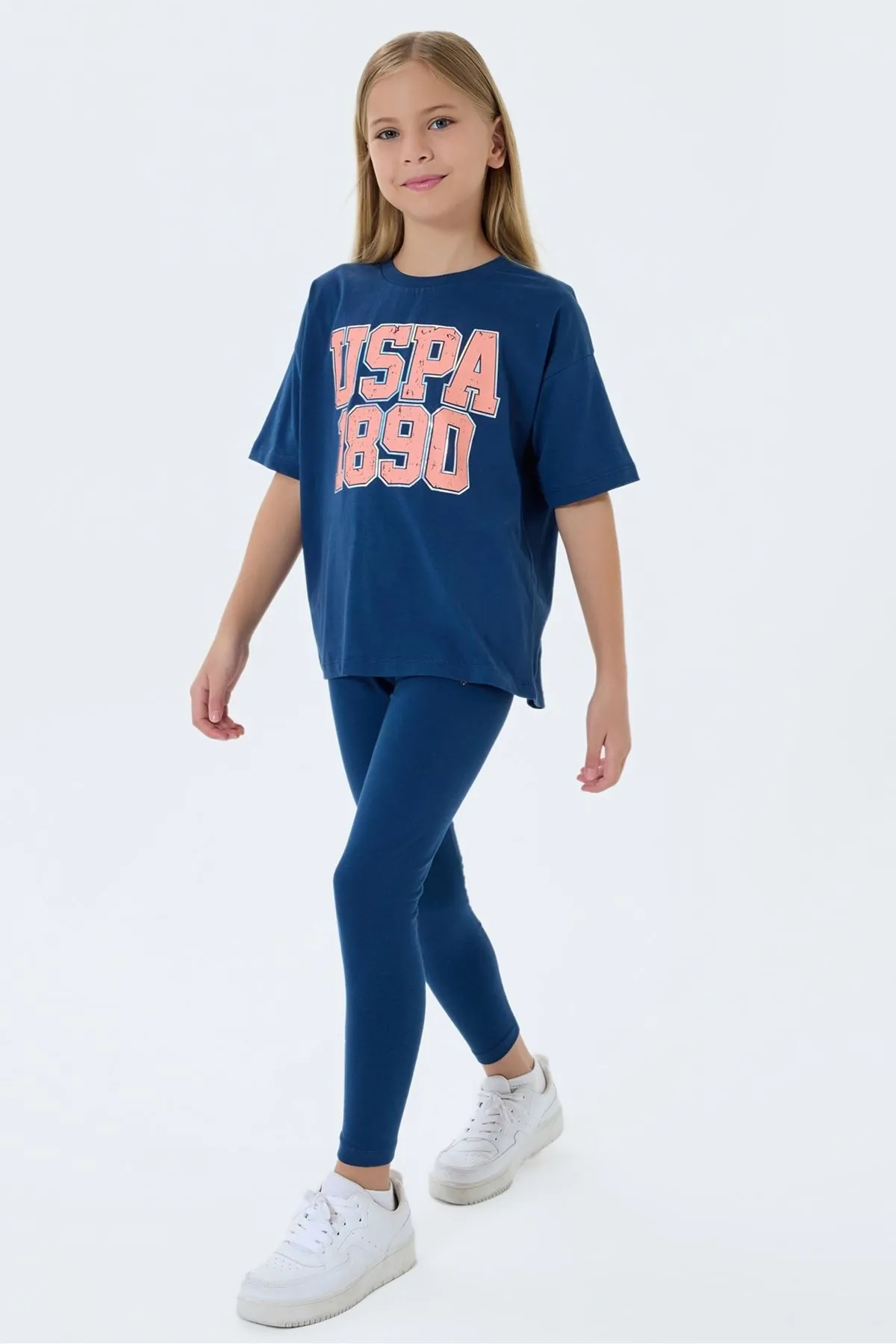 4-15 Yaş Lisanslı Us Polo Assn Kız Çocuk Takım-Lacivert