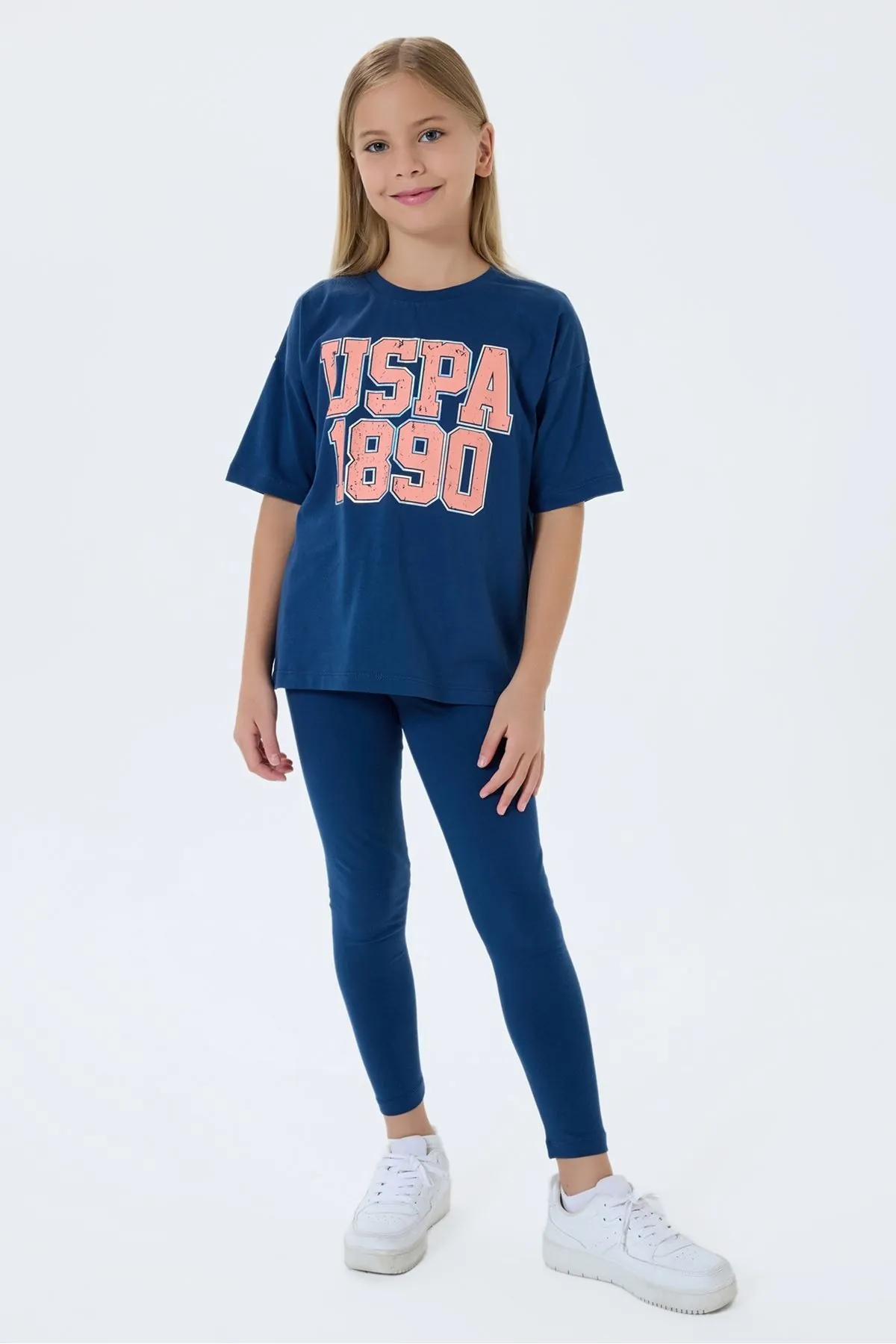 4-15 Yaş Lisanslı Us Polo Assn Kız Çocuk Takım-Lacivert
