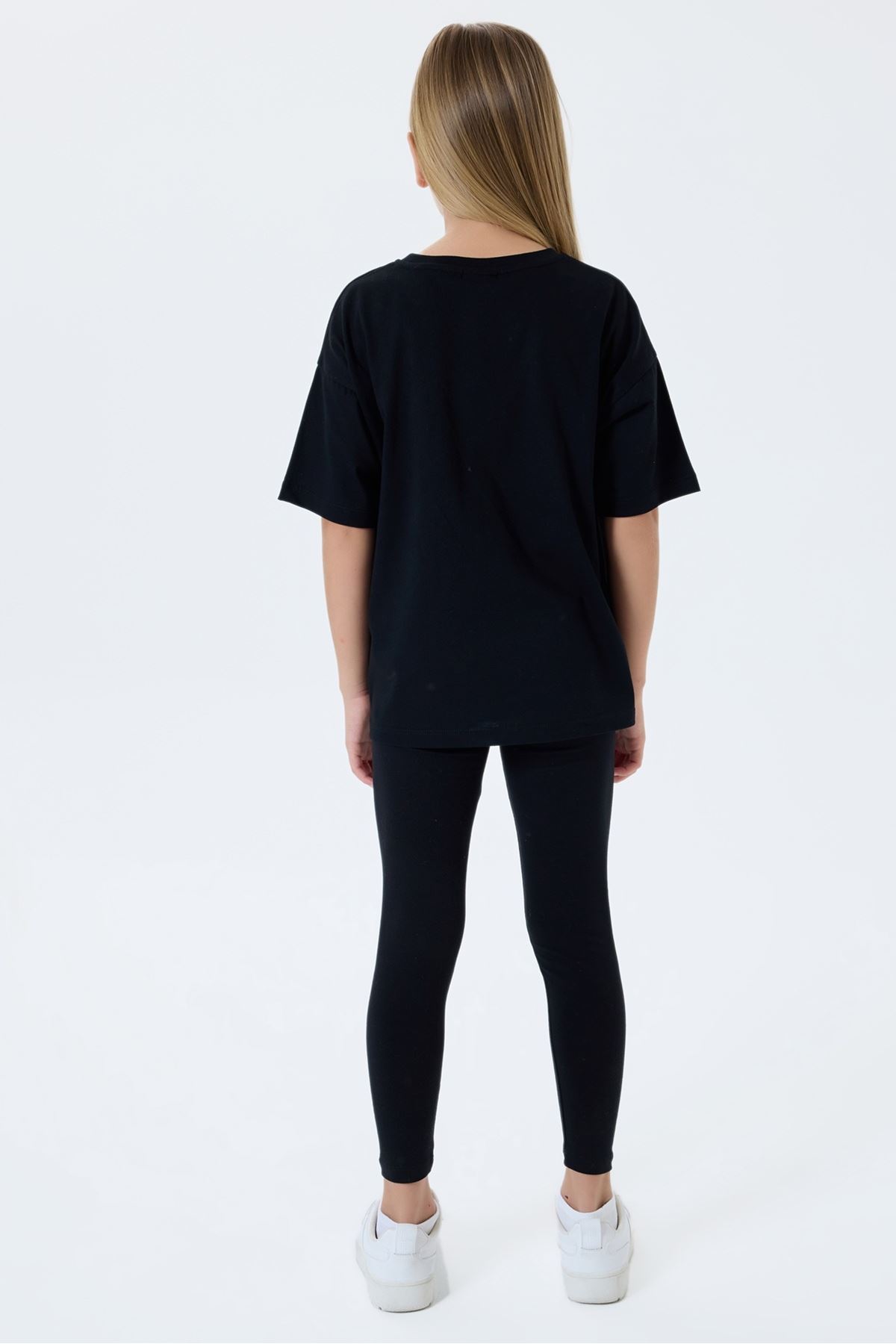 4-15 Yaş Lisanslı Us Polo Assn Kız Çocuk Takım-Siyah