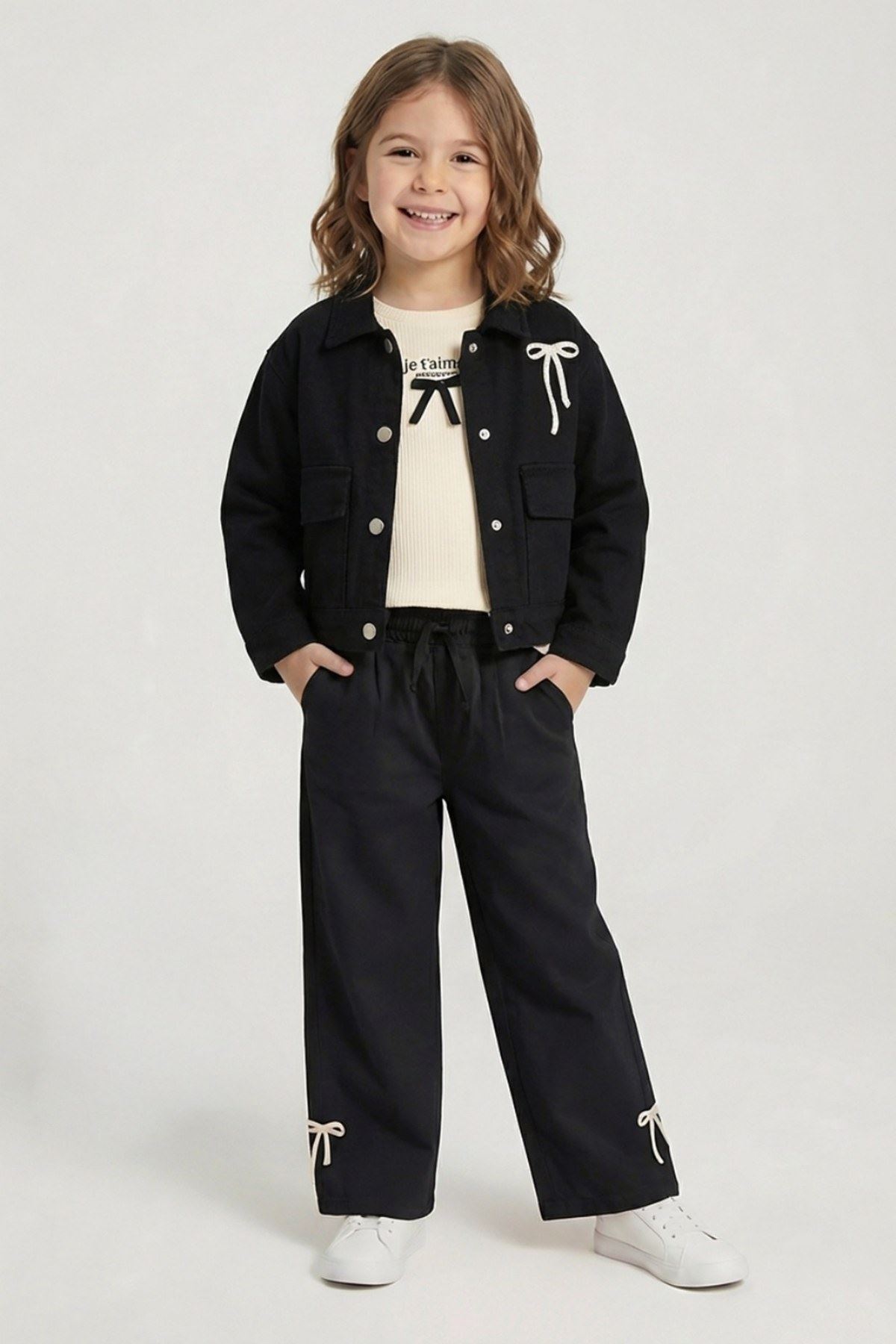 4-9 Yaş Mia Girls Kız Çocuk Pantolon-Siyah