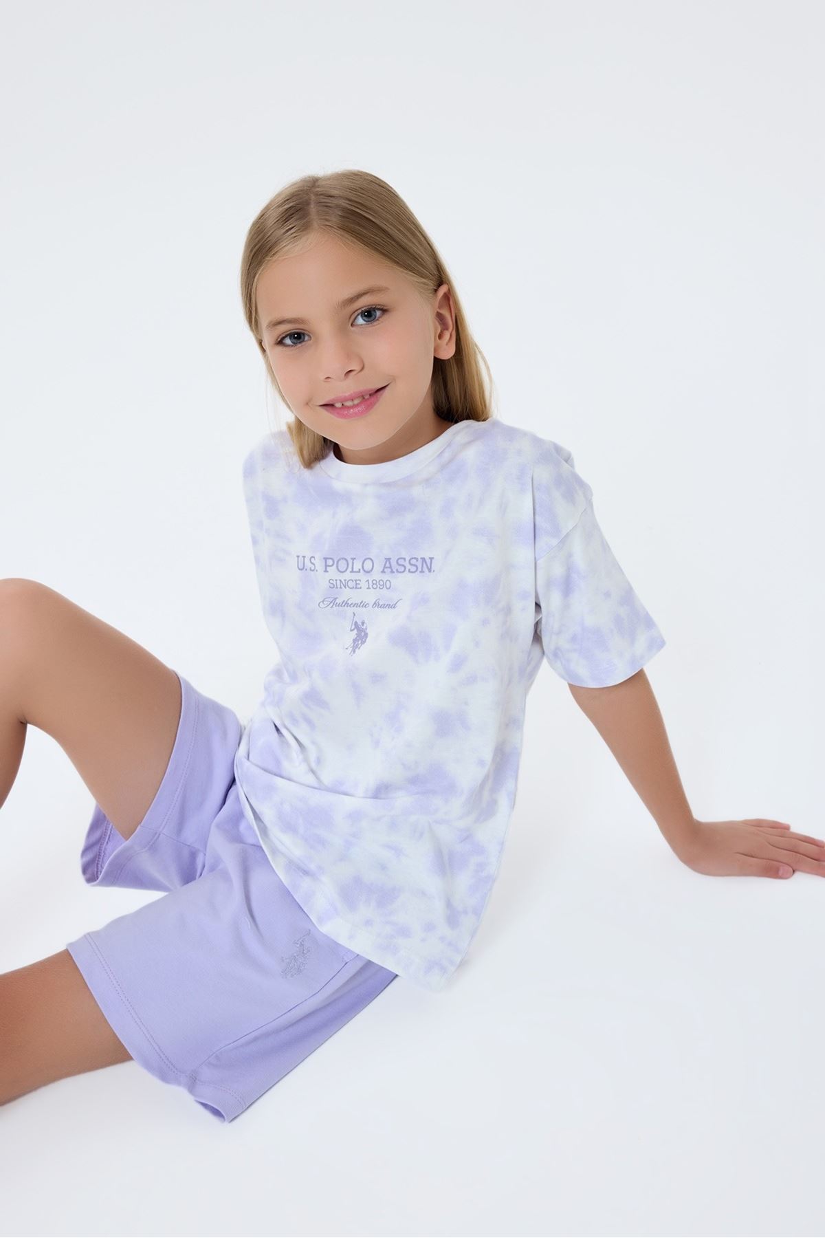 4-15 Yaş Lisanslı Us Polo Assn Kız Çocuk Takım-Lila