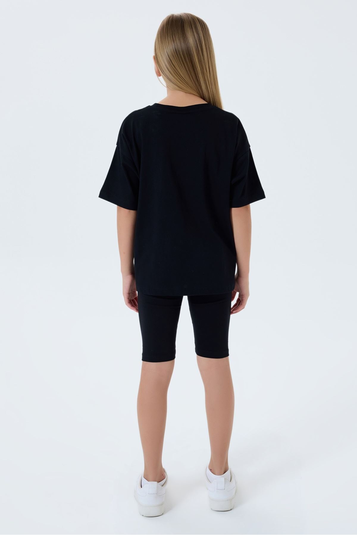 4-15 Yaş Lisanslı Us Polo Assn Kız Çocuk Takım-Siyah