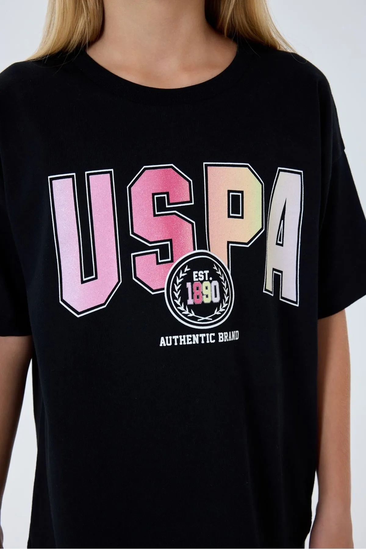 4-15 Yaş Lisanslı Us Polo Assn Kız Çocuk Takım-Siyah
