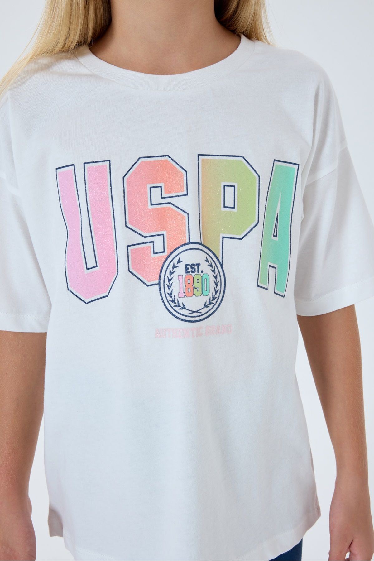 4-15 Yaş Lisanslı Us Polo Assn Kız Çocuk Takım-Ekru