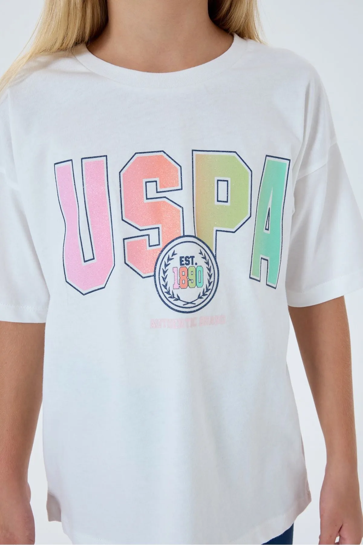 4-15 Yaş Lisanslı Us Polo Assn Kız Çocuk Takım-Ekru