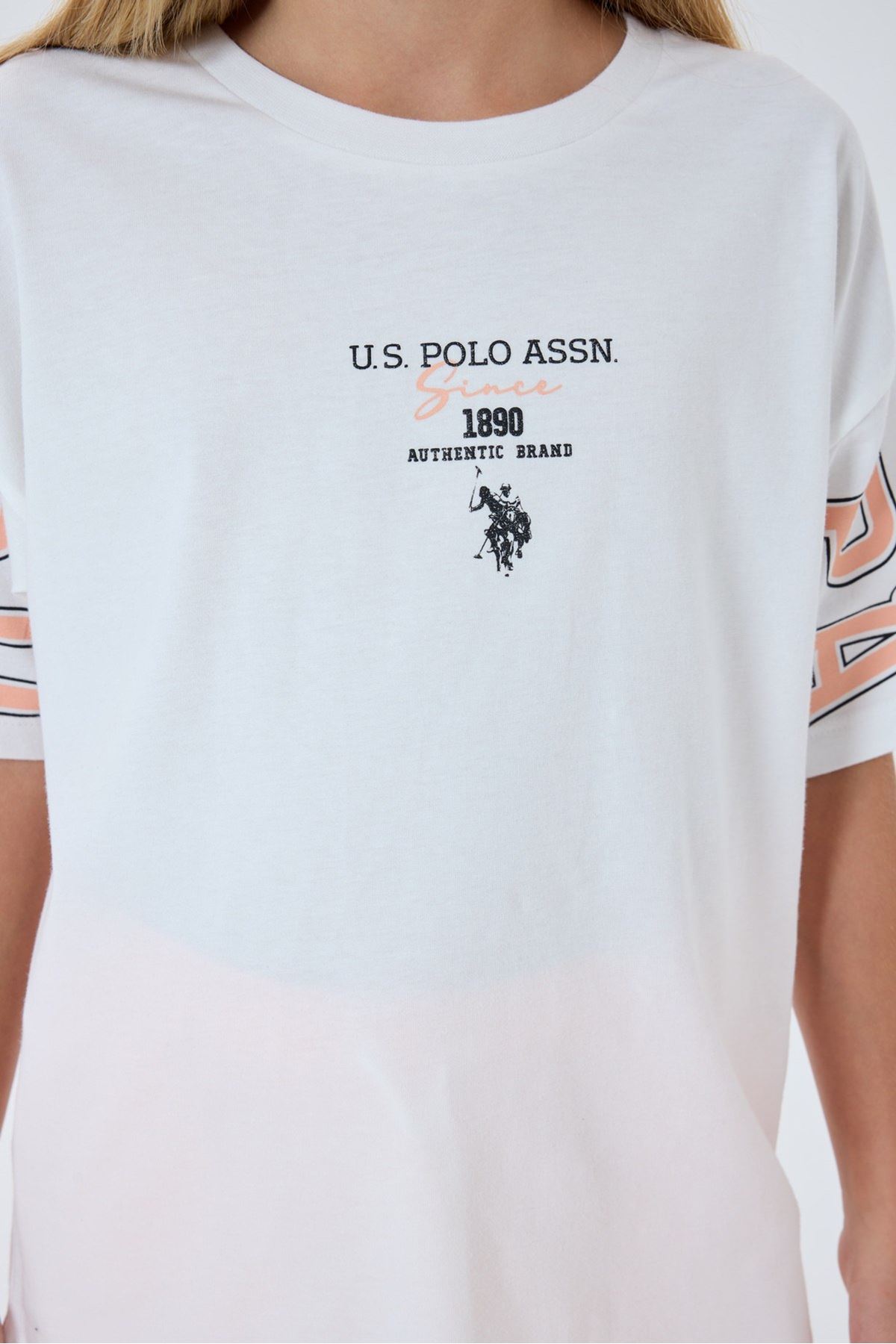 4-15 Yaş Lisanslı Us Polo Assn Kız Çocuk Takım-Ekru