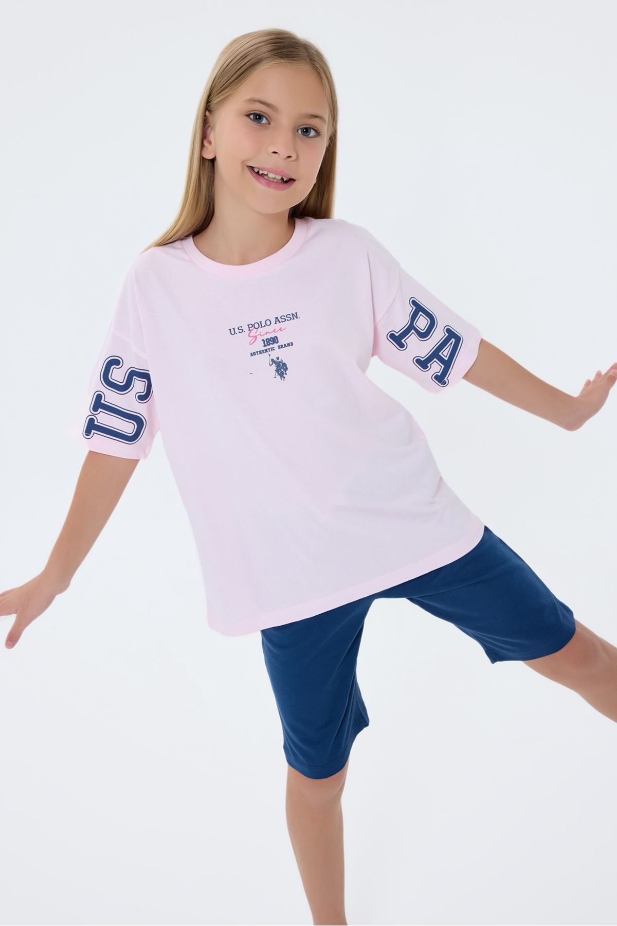 4-15 Yaş Lisanslı Us Polo Assn Kız Çocuk Takım-Lila