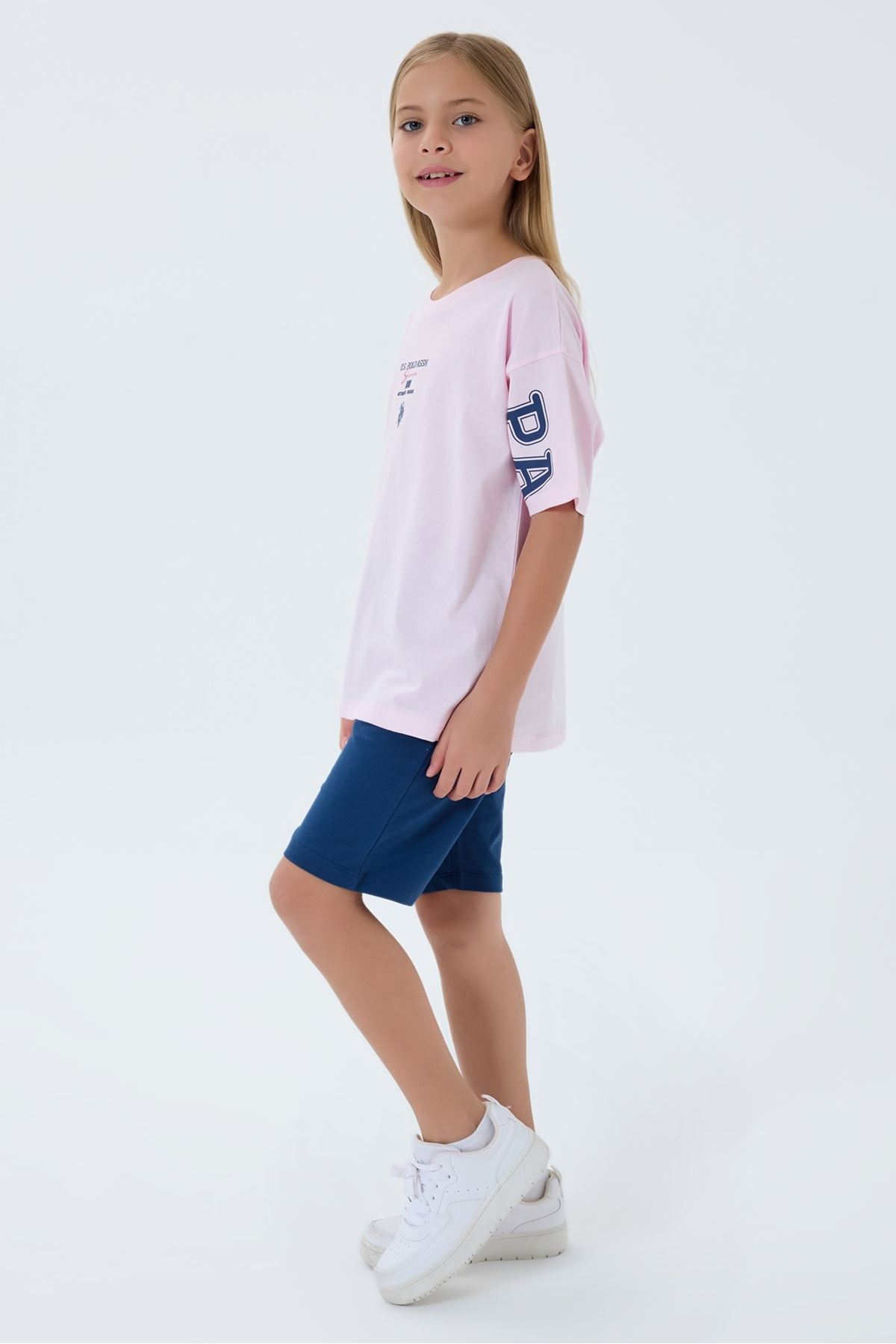 4-15 Yaş Lisanslı Us Polo Assn Kız Çocuk Takım-Lila