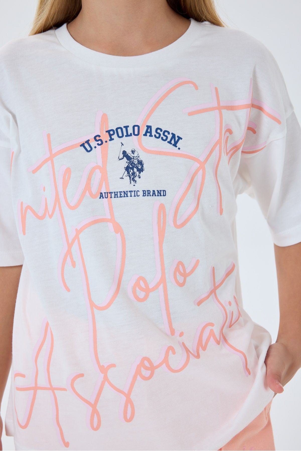 4-15 Yaş Lisanslı Us Polo Assn Kız Çocuk Takım-Somon