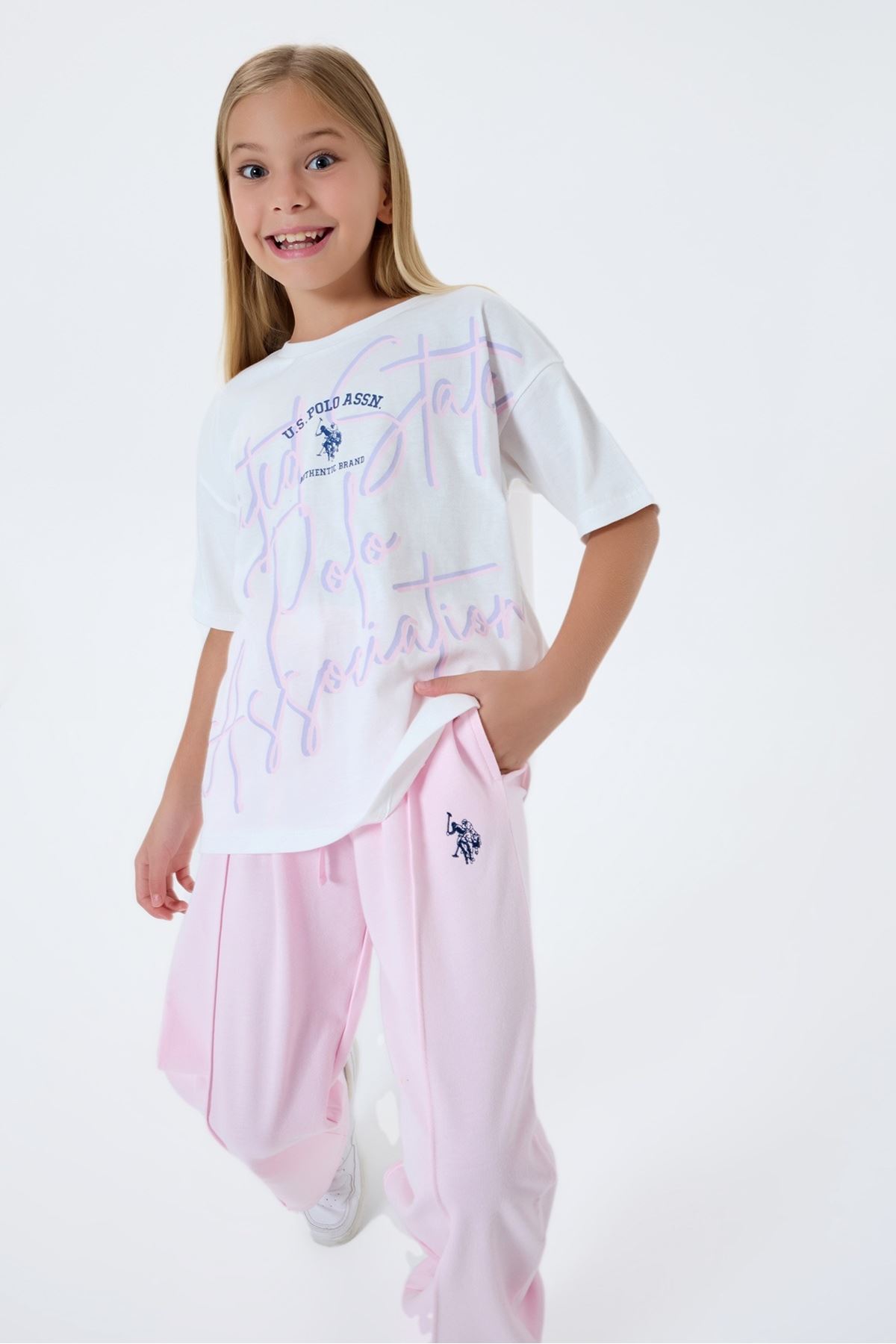 4-15 Yaş Lisanslı Us Polo Assn Kız Çocuk Takım-Lila