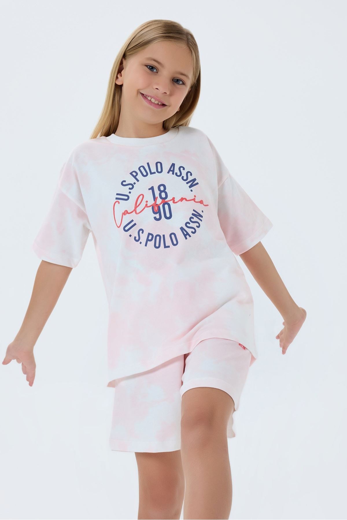 4-15 Yaş Lisanslı Us Polo Assn Kız Çocuk Takım-Mercan