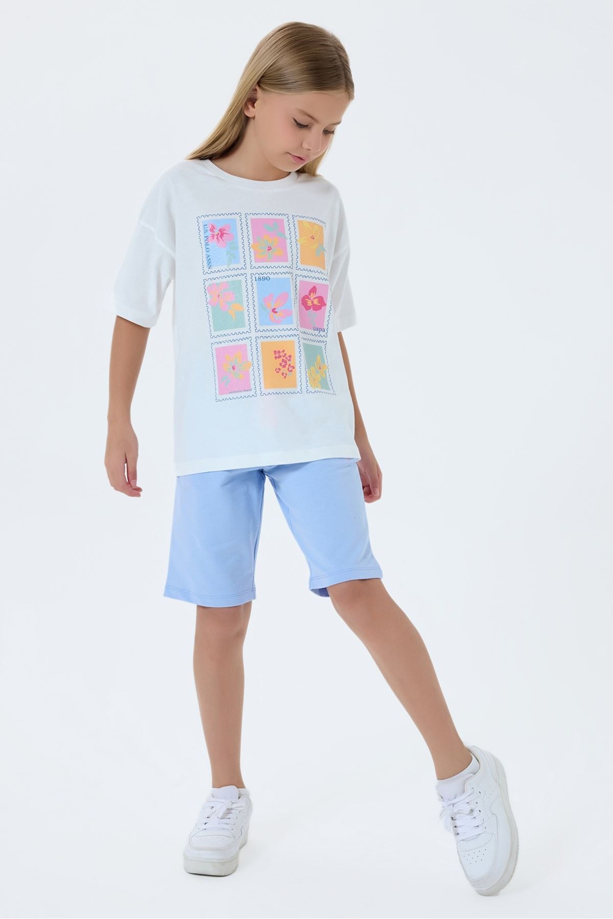 4-15 Yaş Lisanslı Us Polo Assn Kız Çocuk Takım-Mavi