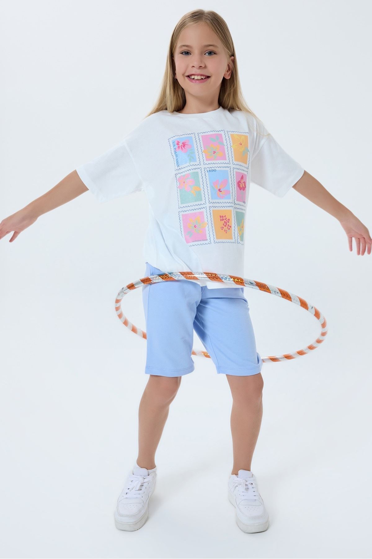 4-15 Yaş Lisanslı Us Polo Assn Kız Çocuk Takım-Mavi