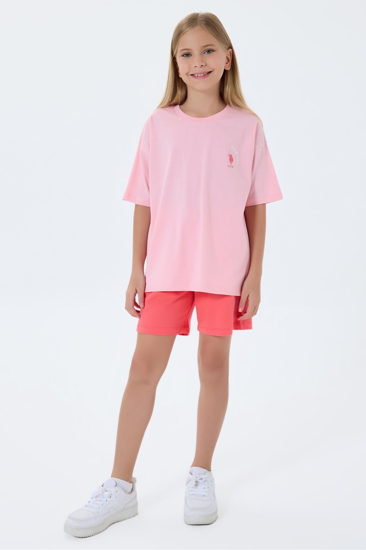 4-15 Yaş Lisanslı Us Polo Assn Kız Çocuk Takım-Pembe