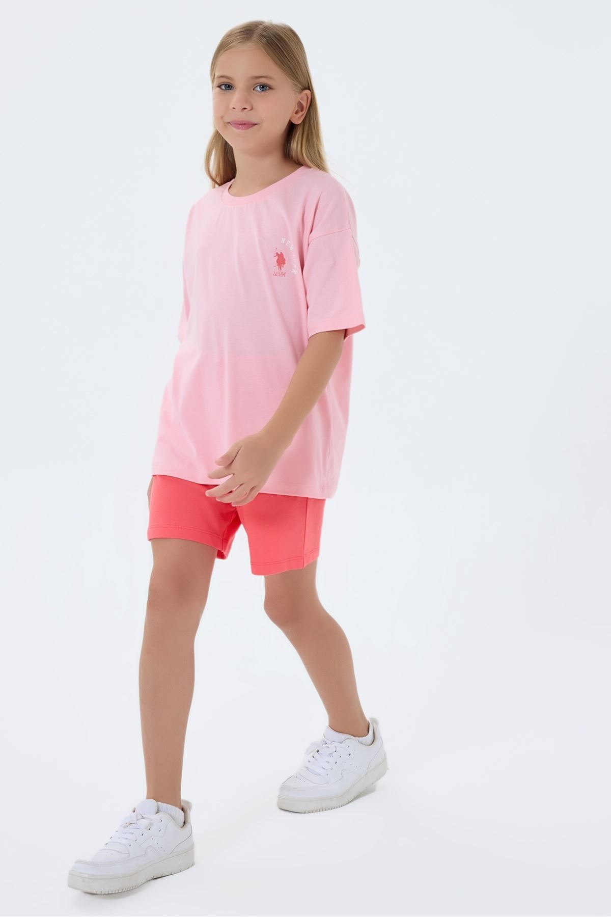 4-15 Yaş Lisanslı Us Polo Assn Kız Çocuk Takım-Pembe