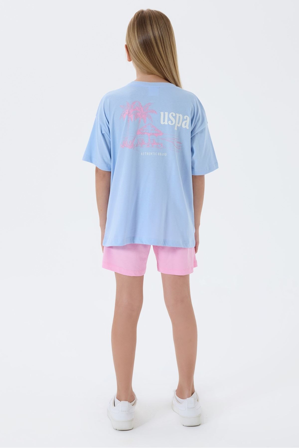 4-15 Yaş Lisanslı Us Polo Assn Kız Çocuk Takım-Mavi