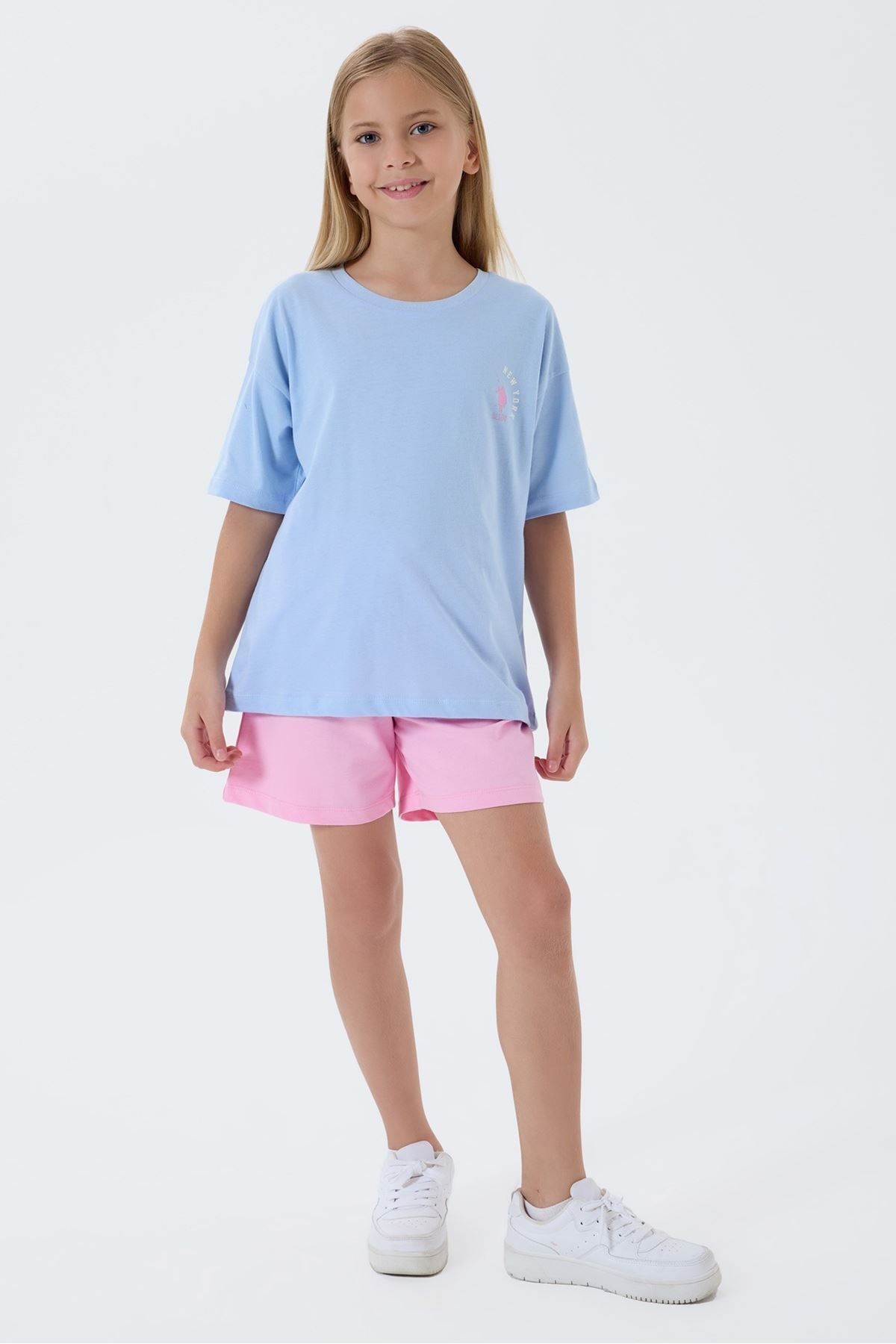 4-15 Yaş Lisanslı Us Polo Assn Kız Çocuk Takım-Mavi