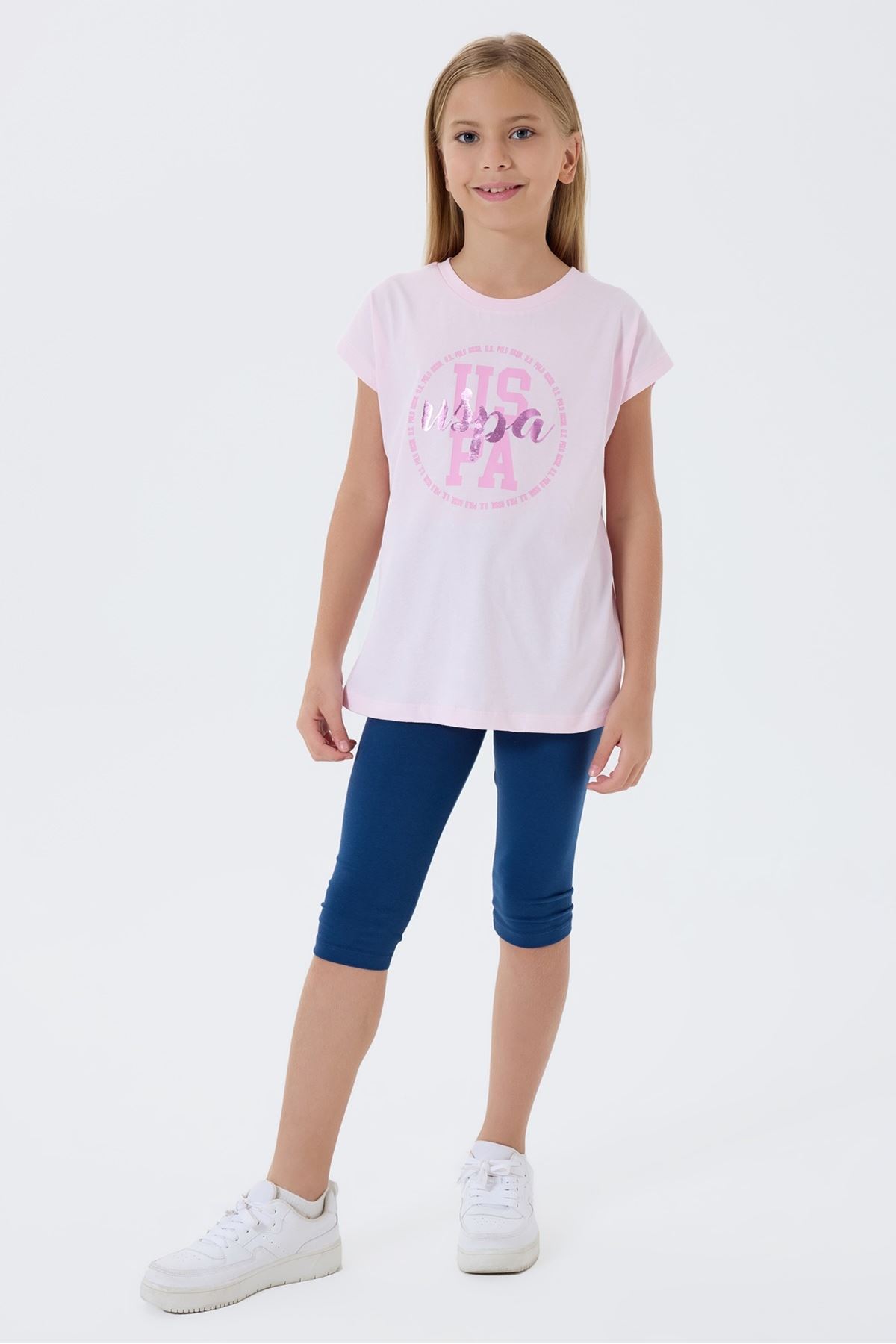 4-15 Yaş Lisanslı Us Polo Assn Kız Çocuk Takım-Pembe