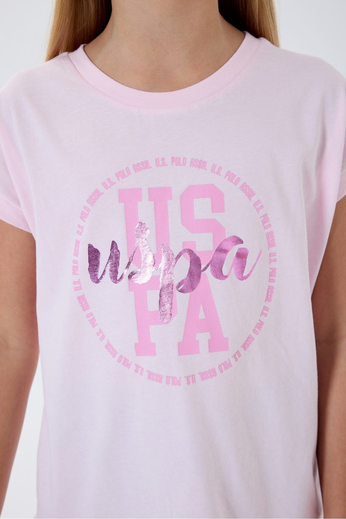 4-15 Yaş Lisanslı Us Polo Assn Kız Çocuk Takım-Pembe