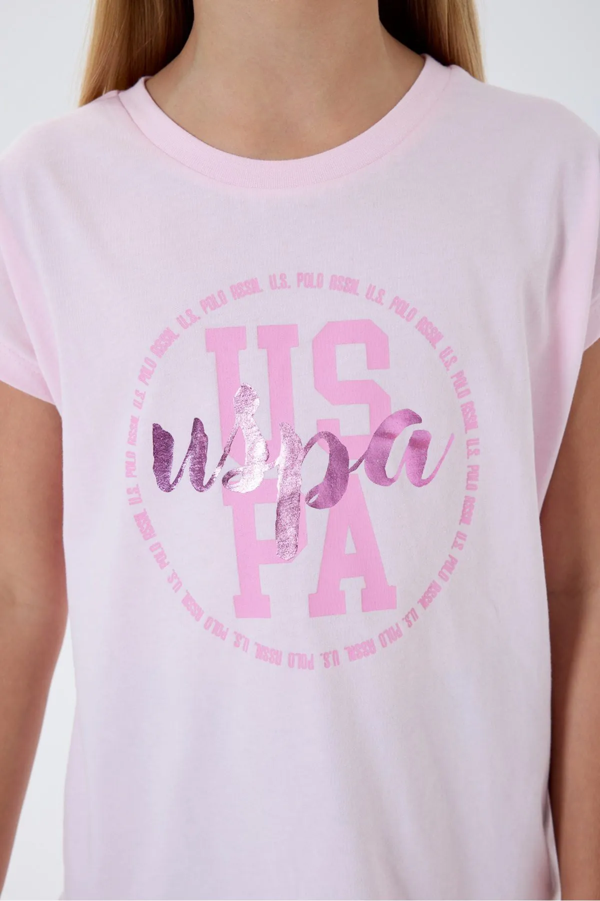 4-15 Yaş Lisanslı Us Polo Assn Kız Çocuk Takım-Pembe