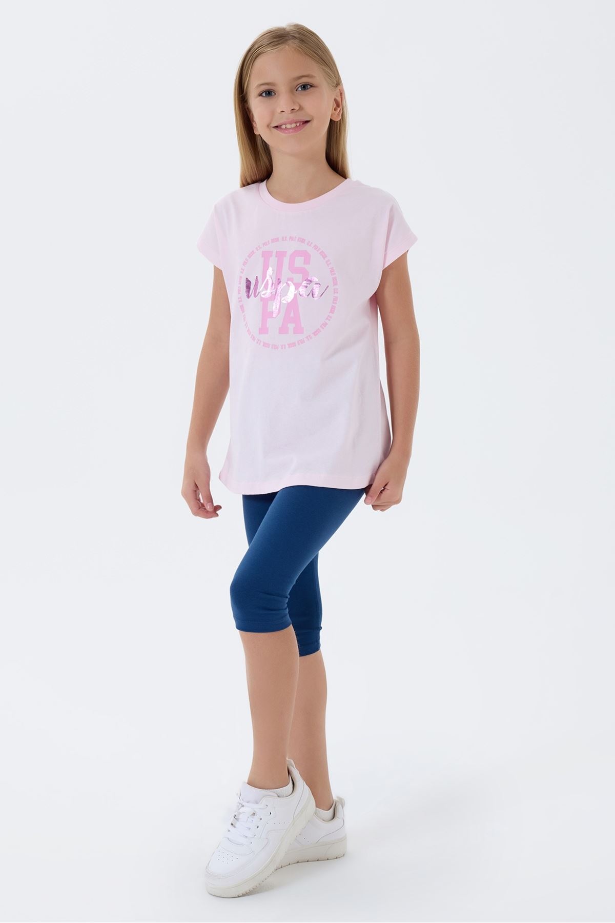 4-15 Yaş Lisanslı Us Polo Assn Kız Çocuk Takım-Pembe