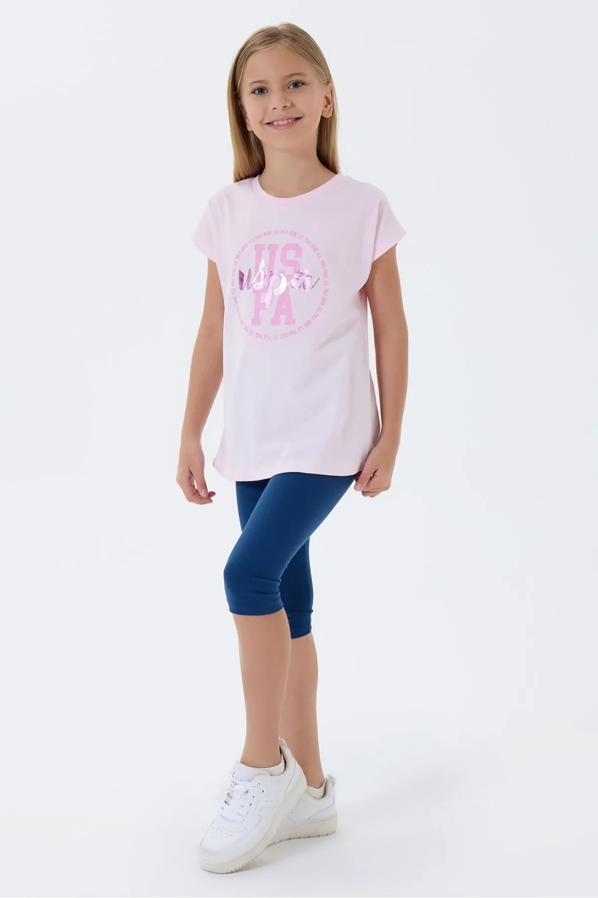 4-15 Yaş Lisanslı Us Polo Assn Kız Çocuk Takım-Pembe