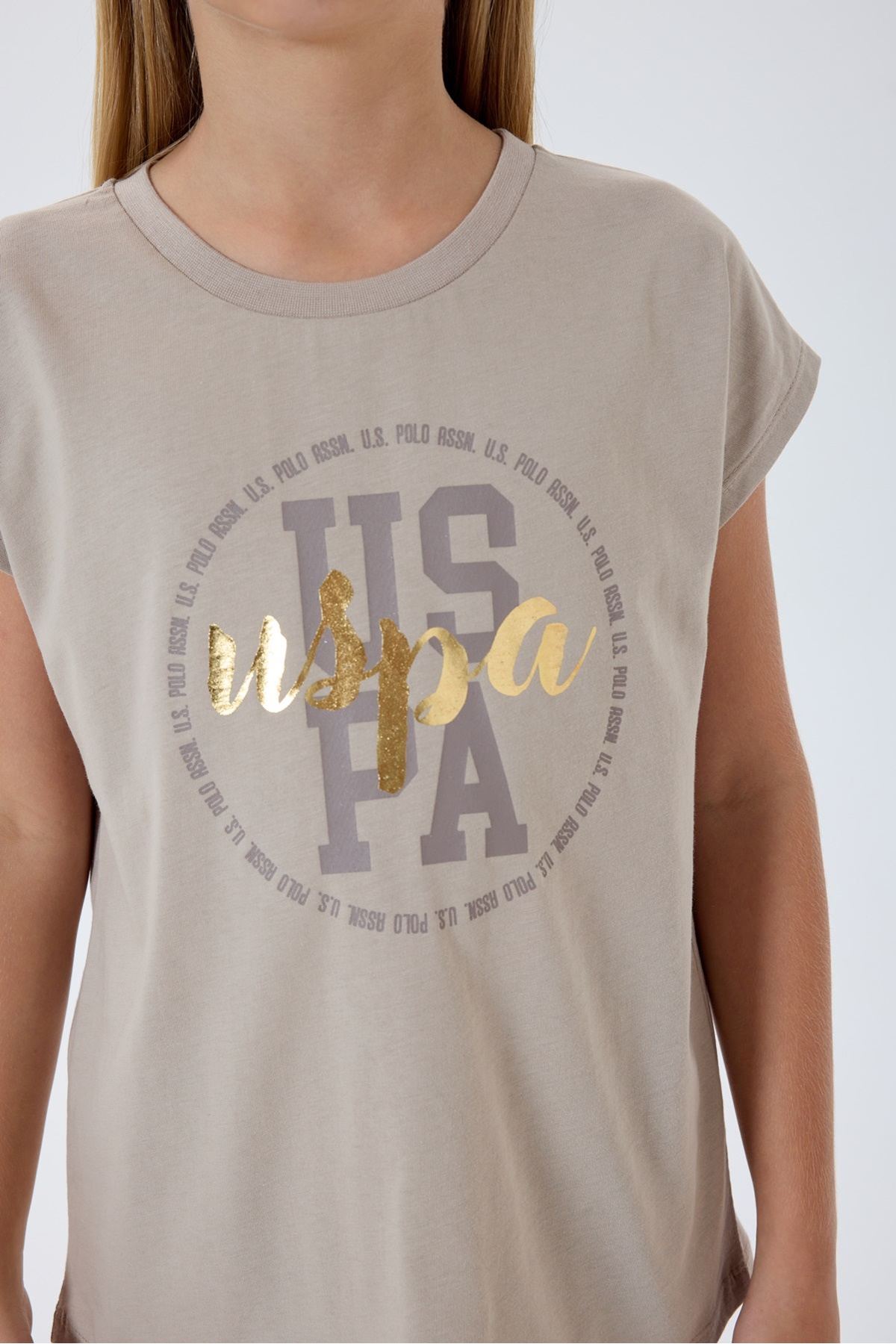 4-15 Yaş Lisanslı Us Polo Assn Kız Çocuk Takım-Latte