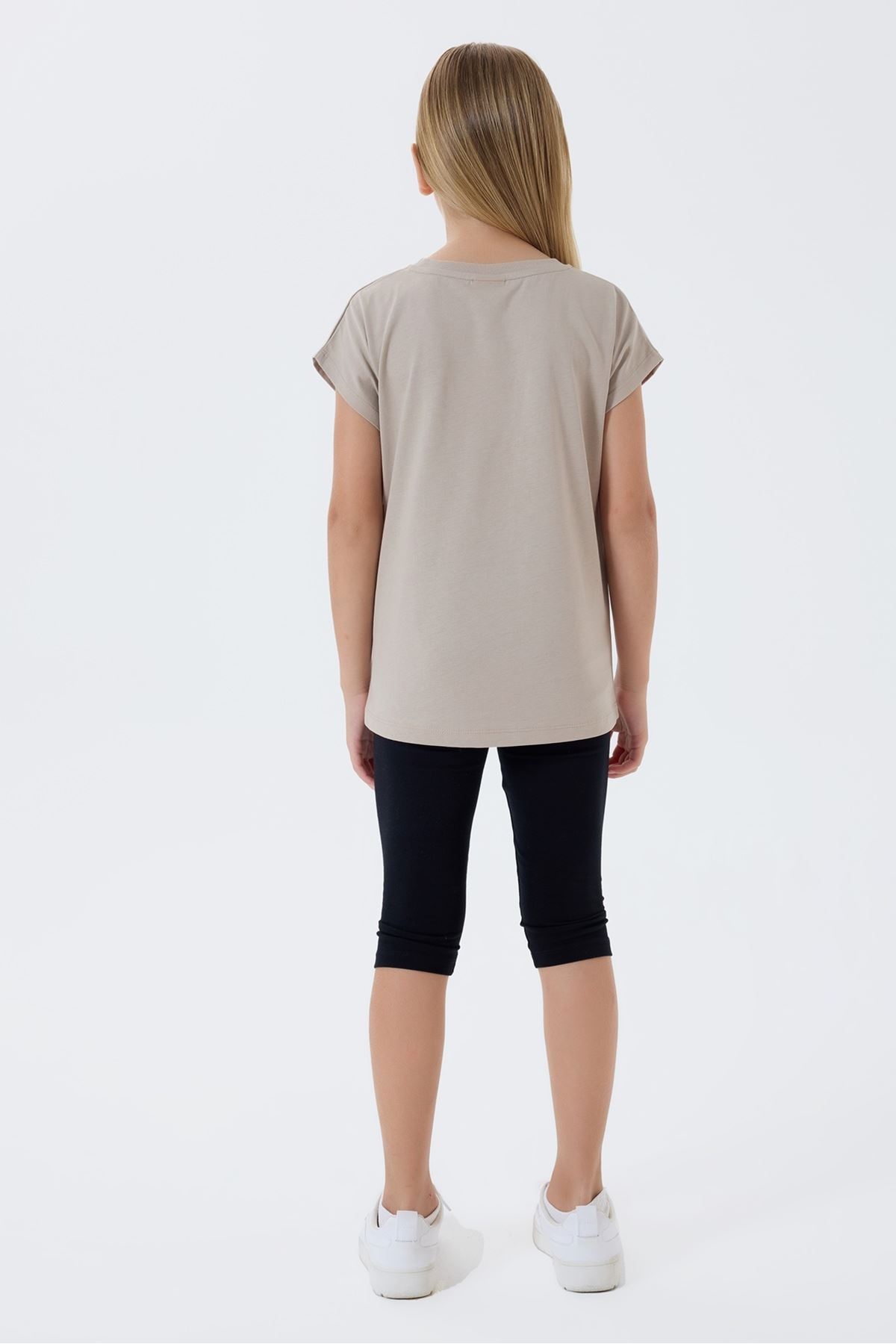 4-15 Yaş Lisanslı Us Polo Assn Kız Çocuk Takım-Latte