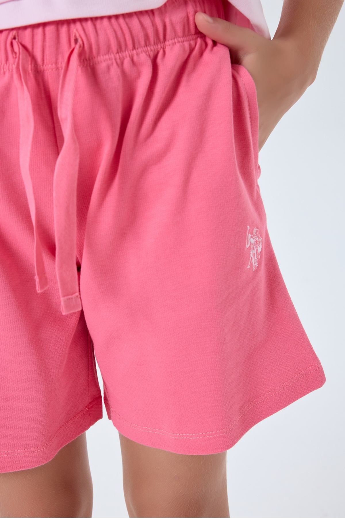 4-15 Yaş Lisanslı Us Polo Assn Kız Çocuk Takım-Pembe