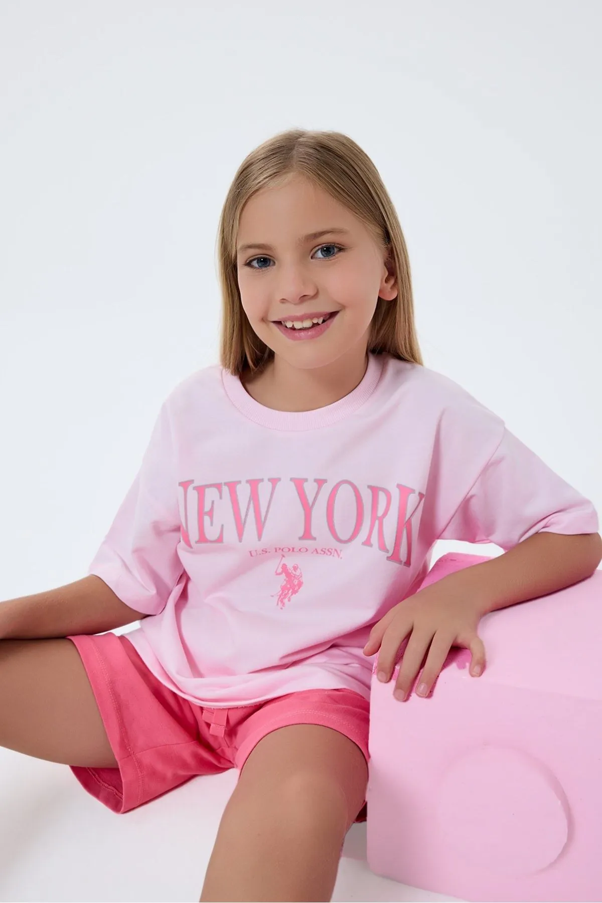 4-15 Yaş Lisanslı Us Polo Assn Kız Çocuk Takım-Pembe