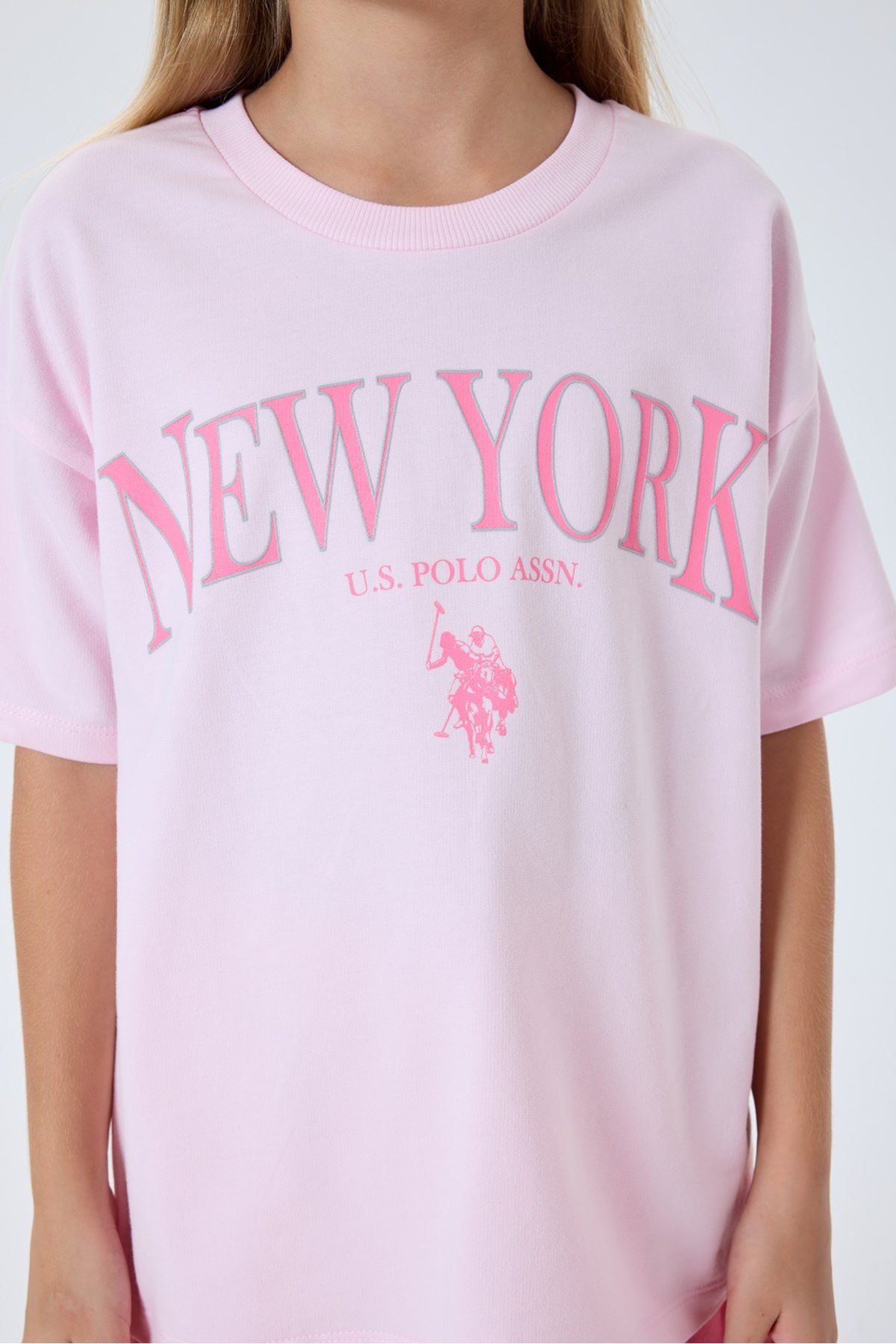 4-15 Yaş Lisanslı Us Polo Assn Kız Çocuk Takım-Pembe